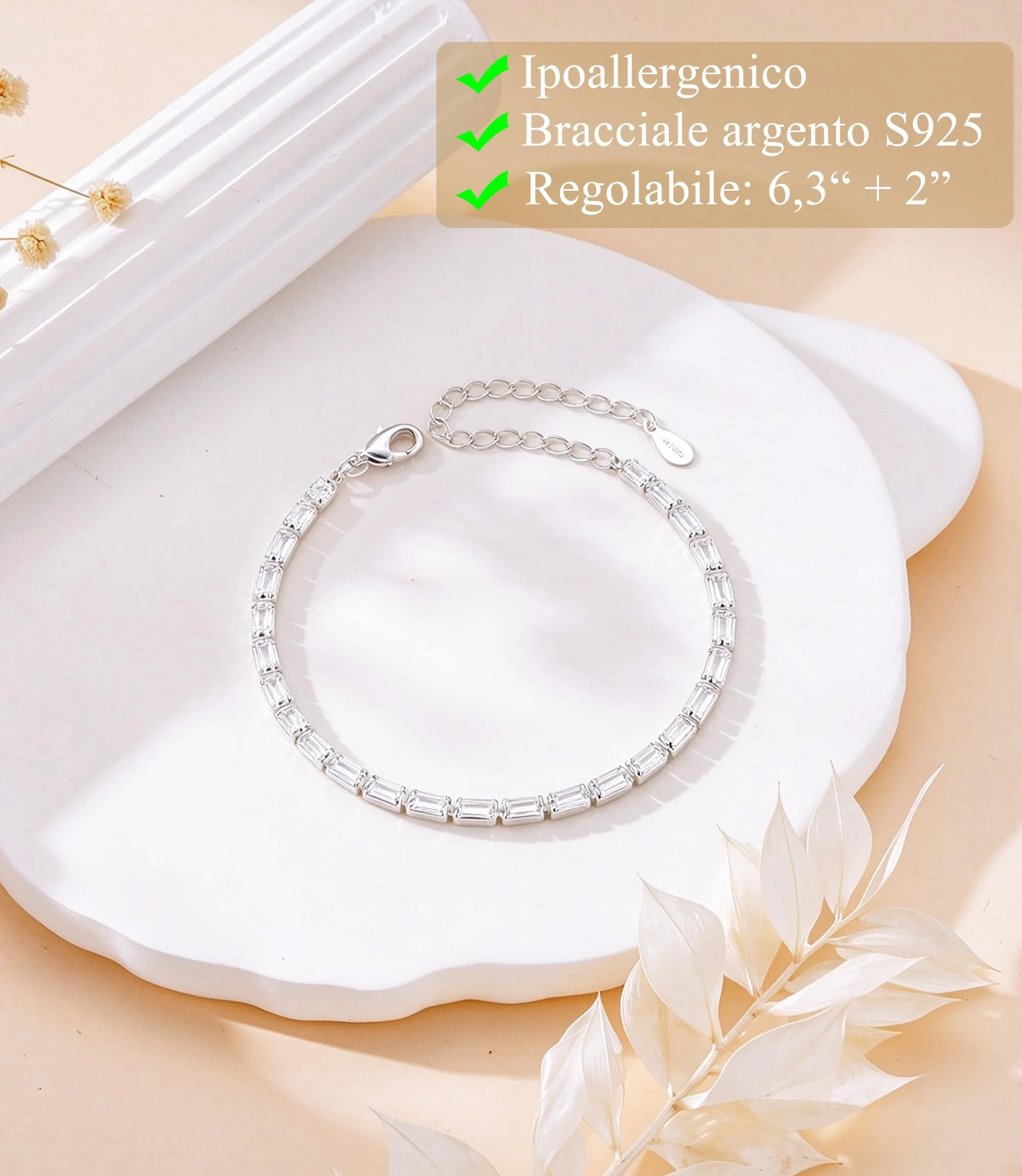 Rajputana Bracciale Da Donna In Argento Sterling 925 Bracciale Tennis Jewellery Regalo Di Compleanno Natale Per Lei Donne Silver Bracelet Fidanzate - immagine 2