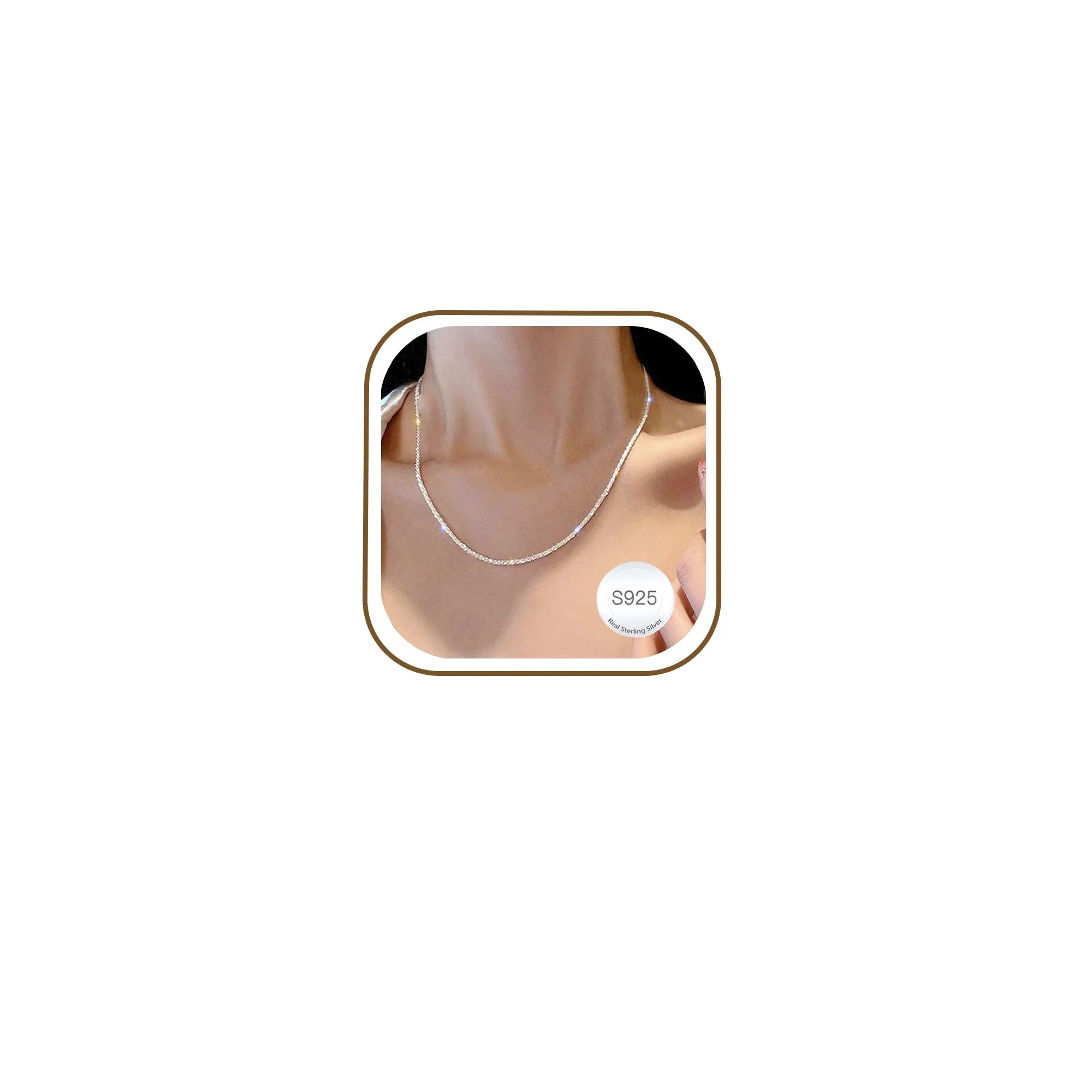 Catenina Argento 925 Donna Collana Argento Senza Ciondolo Silver Chain - immagine 1