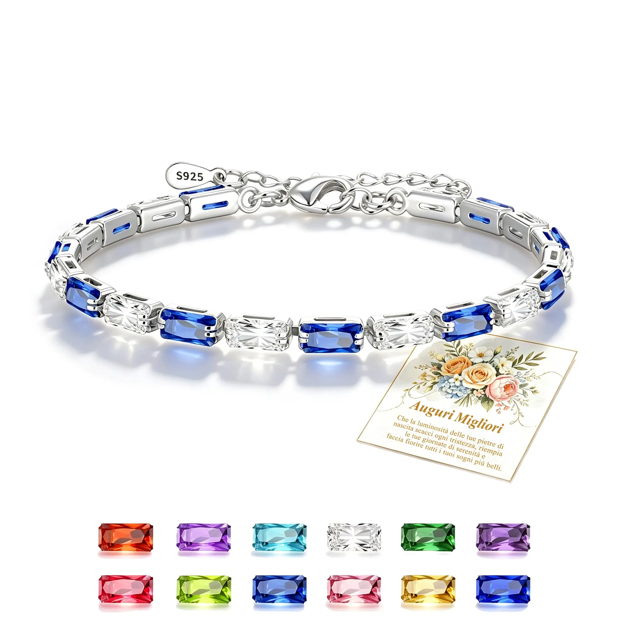 Rajputana Bracciale Da Donna In Argento Sterling 925 Bracciale Tennis Jewellery Regalo Di Compleanno Natale Per Lei Donne Silver Bracelet Fidanzate - immagine 1
