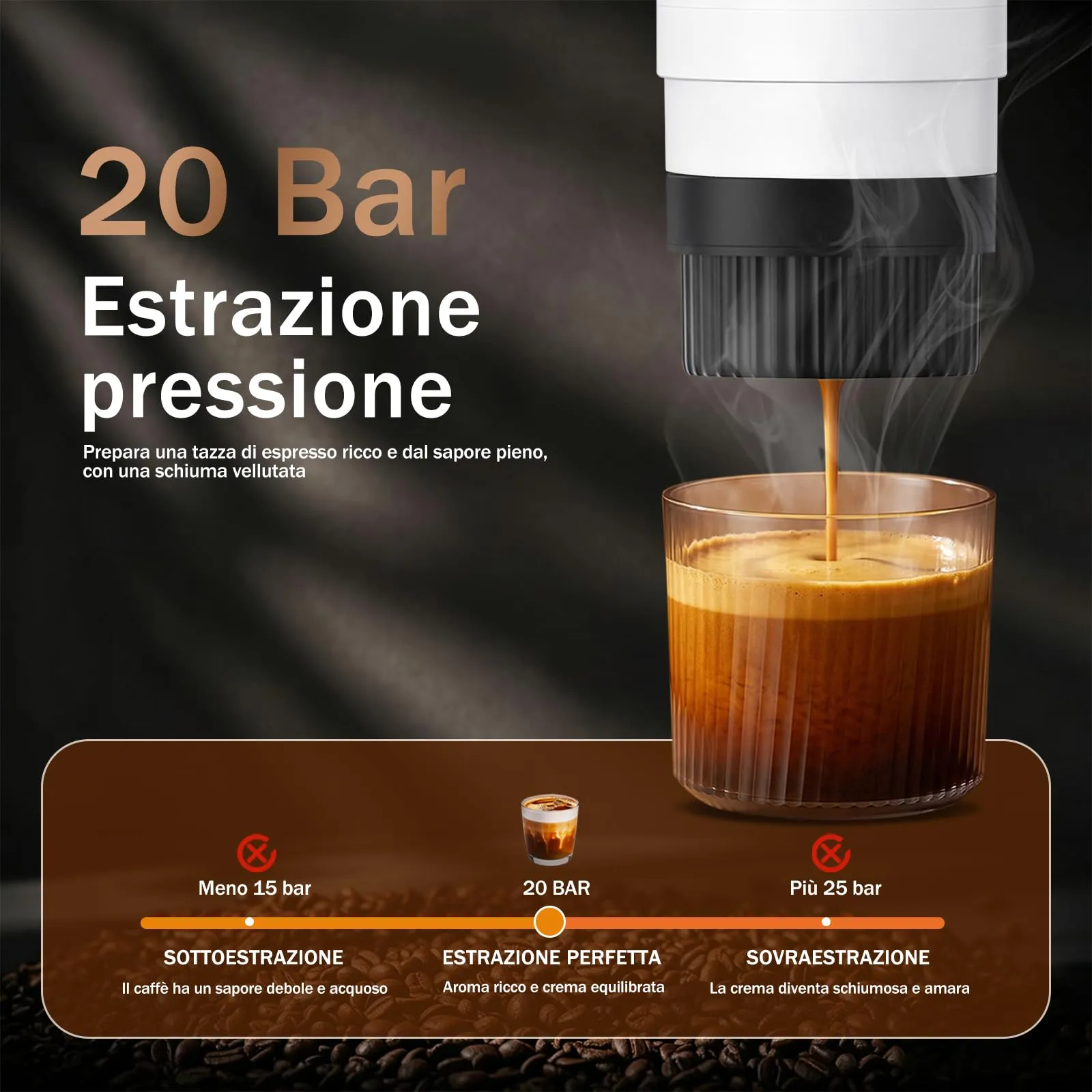 Macchina per caffè espresso portatile, per il campeggio,per Camper,ufficio - immagine 3