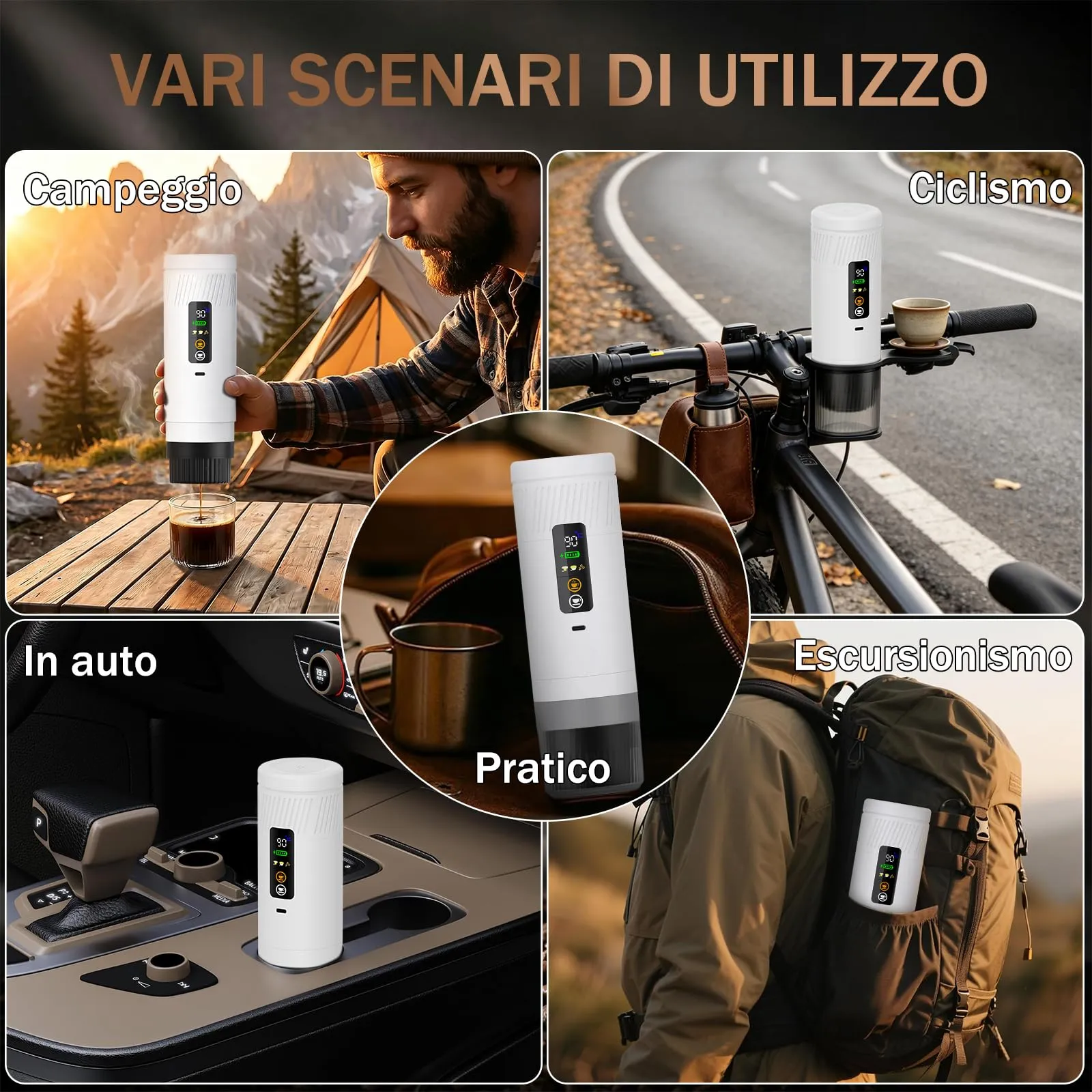 Macchina per caffè espresso portatile, per il campeggio,per Camper,ufficio - immagine 9