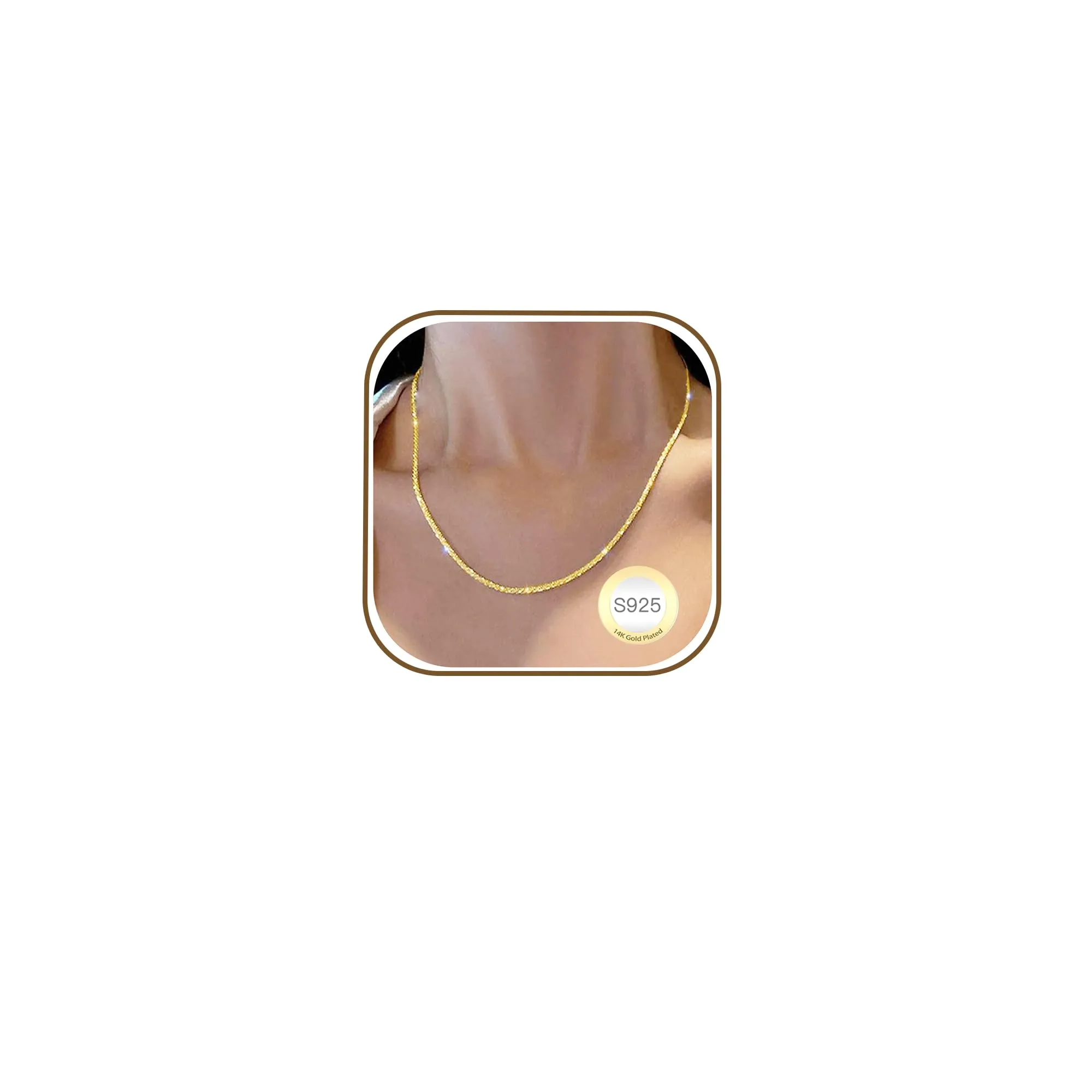 Catenina Donna Oro Collana Oro Acciaio Senza Ciondolo Catena Gold Chain - immagine 1