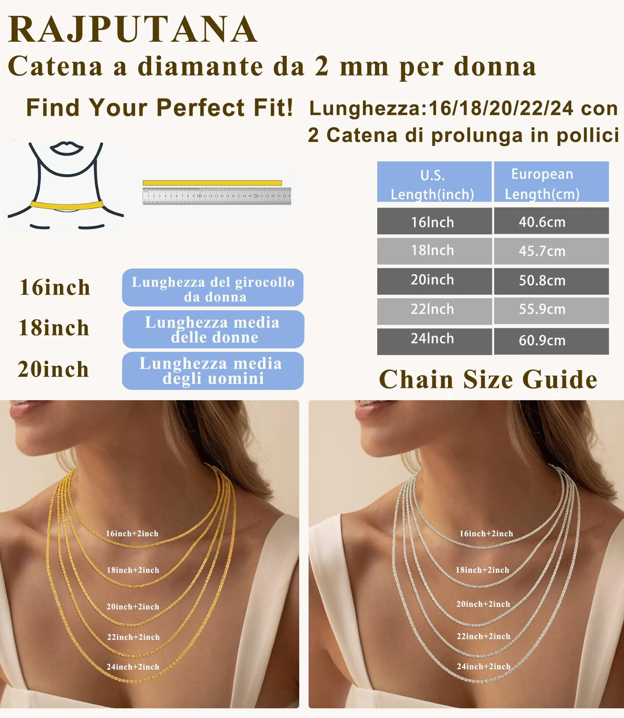 Catenina Argento 925 Donna Collana Argento Senza Ciondolo Silver Chain - immagine 5