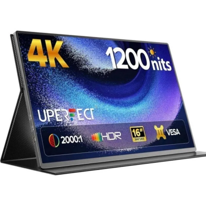 Monitor 15,6" 4K 60Hz IPS 1200 nits Aluminio Riciclato Smart Cover VESA 75x75 - immagine 1