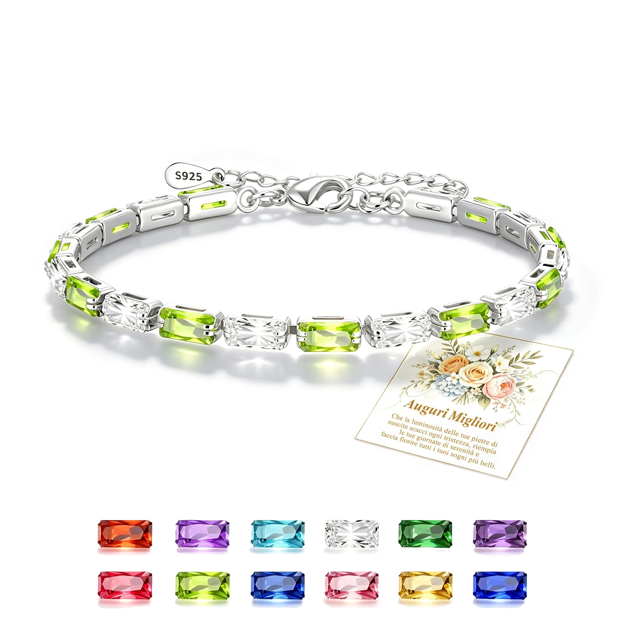 Rajputana Bracciale Da Donna In Argento Sterling 925 Bracciale Tennis Jewellery Regalo Di Compleanno Natale Per Lei Donne Silver Bracelet Fidanzate - immagine 1