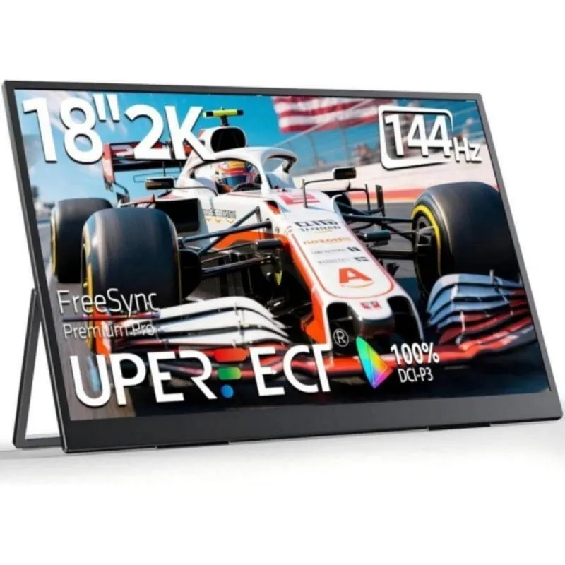 Monitor PcComponentes 18" 2K 144Hz IPS Portatile FreeSync Matte USB-C Supporto Integrato - immagine 1