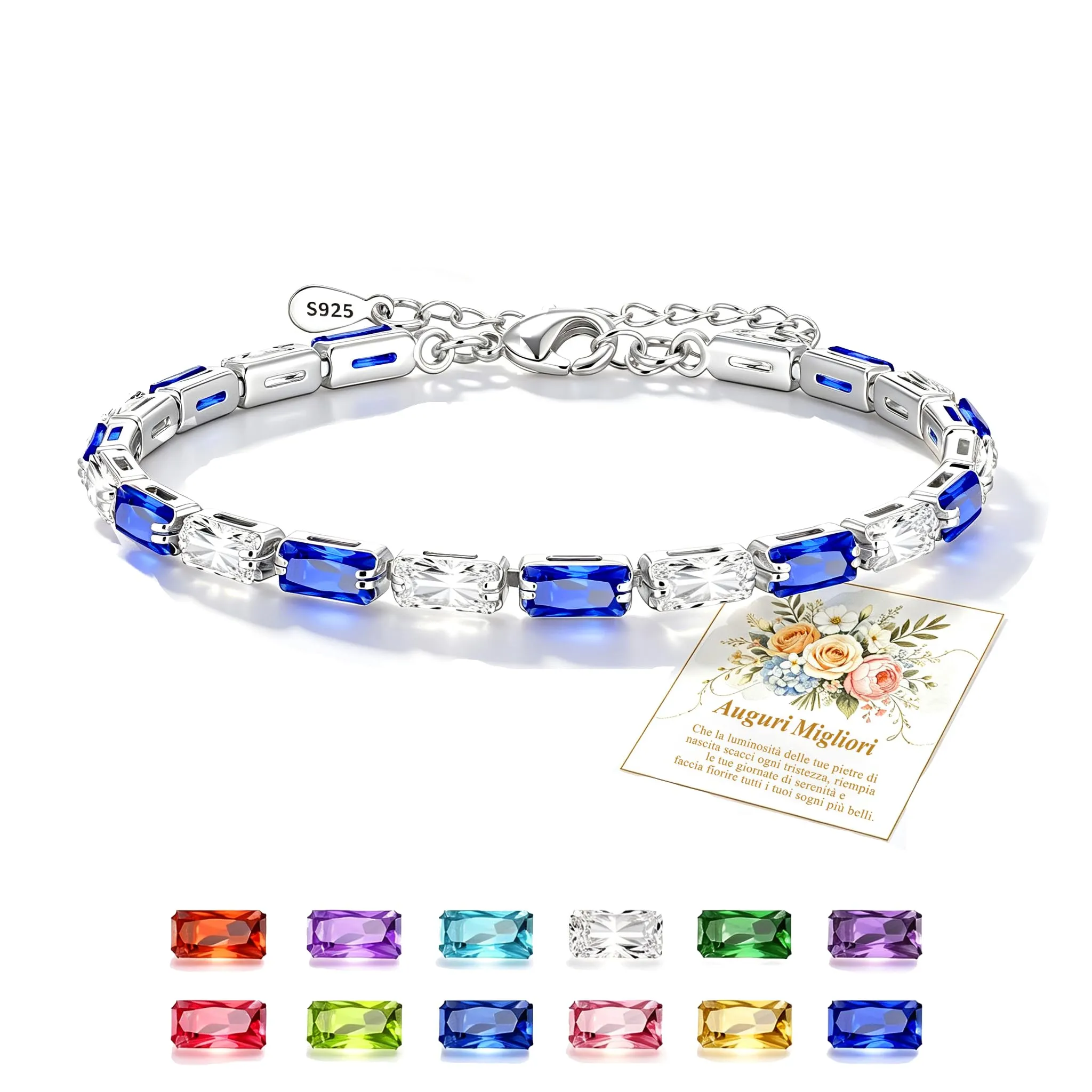 Rajputana Bracciale Da Donna In Argento Sterling 925 Bracciale Tennis Jewellery Regalo Di Compleanno Natale Per Lei Donne Silver Bracelet Fidanzate - immagine 1