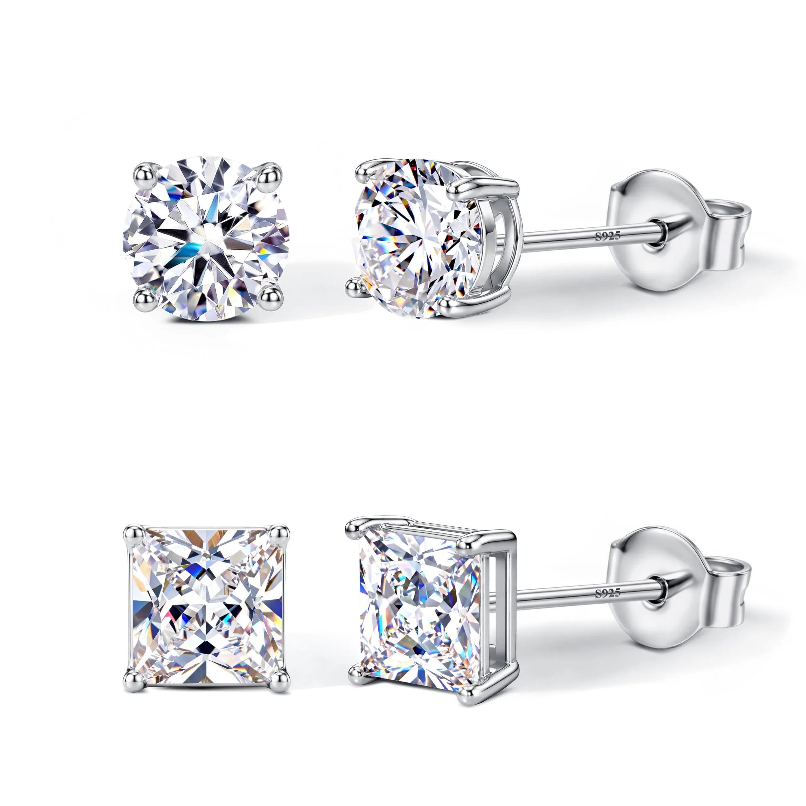DOCHAIS Set Orecchini Argento 925 Donna Uomo Anallergici Zirconia Cubica - immagine 1