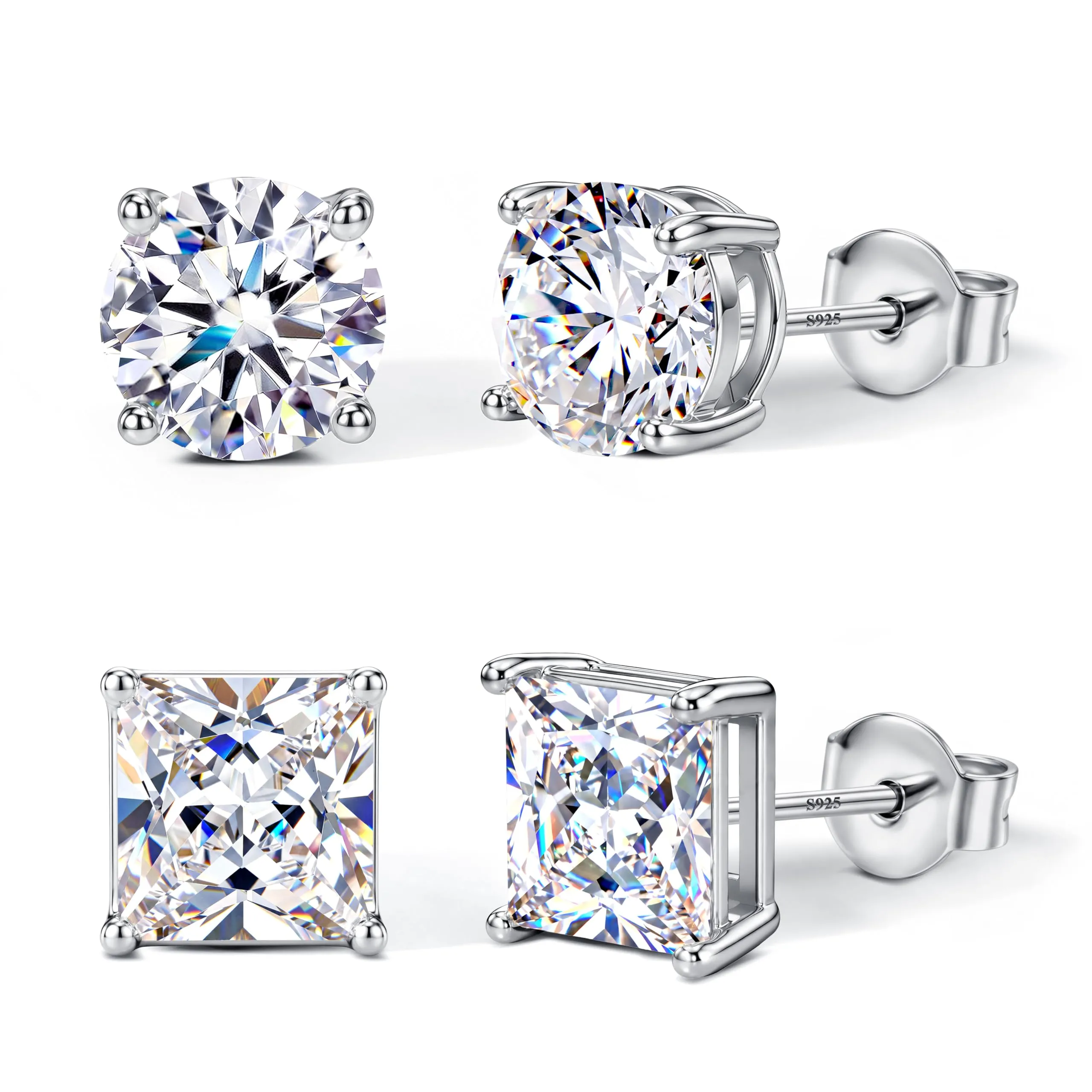 DOCHAIS Set Orecchini Argento 925 Donna Uomo Anallergici Zirconia Cubica - immagine 1