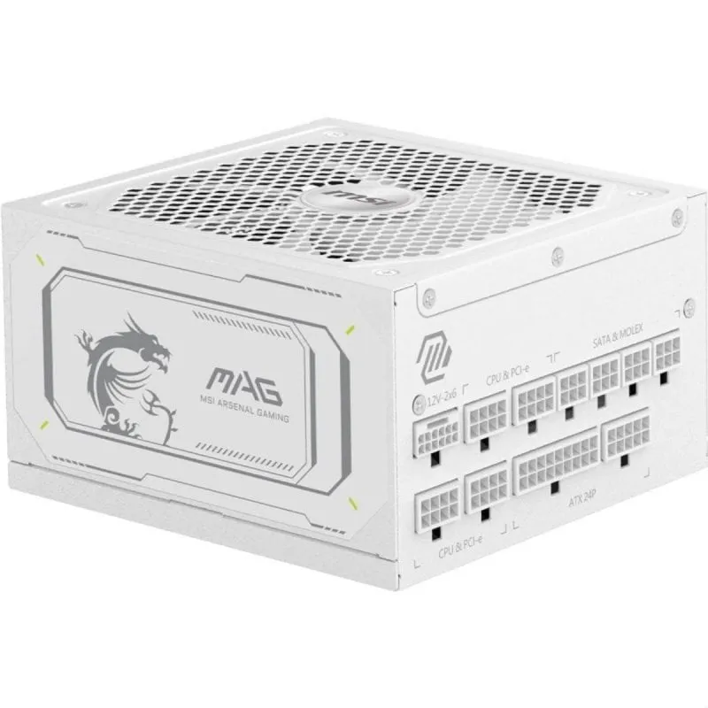 Fonte di Alimentazione MSI 1000W 80 Plus Gold MAG A1000GL Modulare Bianco ATX 3.1 PCIe 5.0 - immagine 1