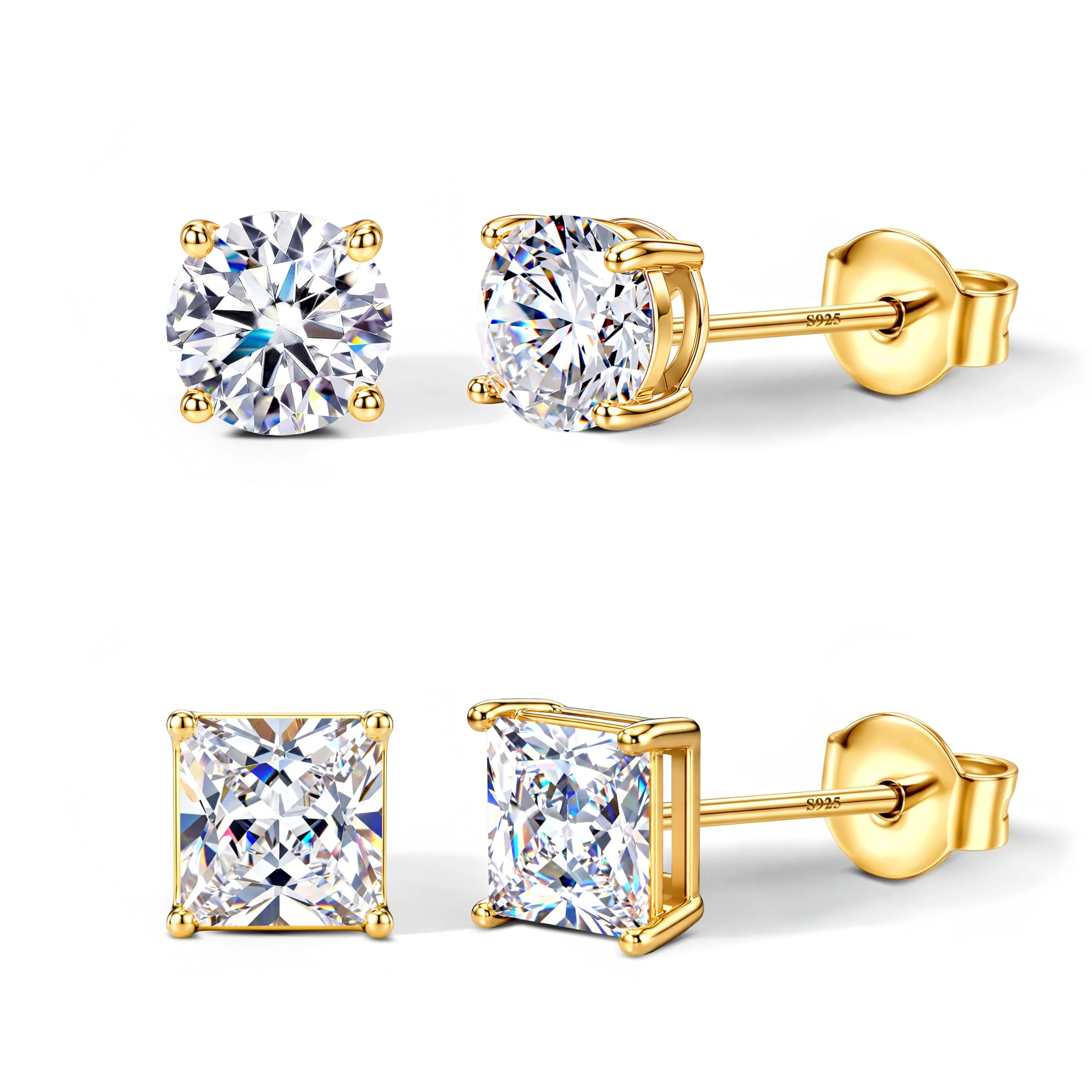 DOCHAIS Set Orecchini Argento 925 Donna Uomo Anallergici Zirconia Cubica - immagine 1