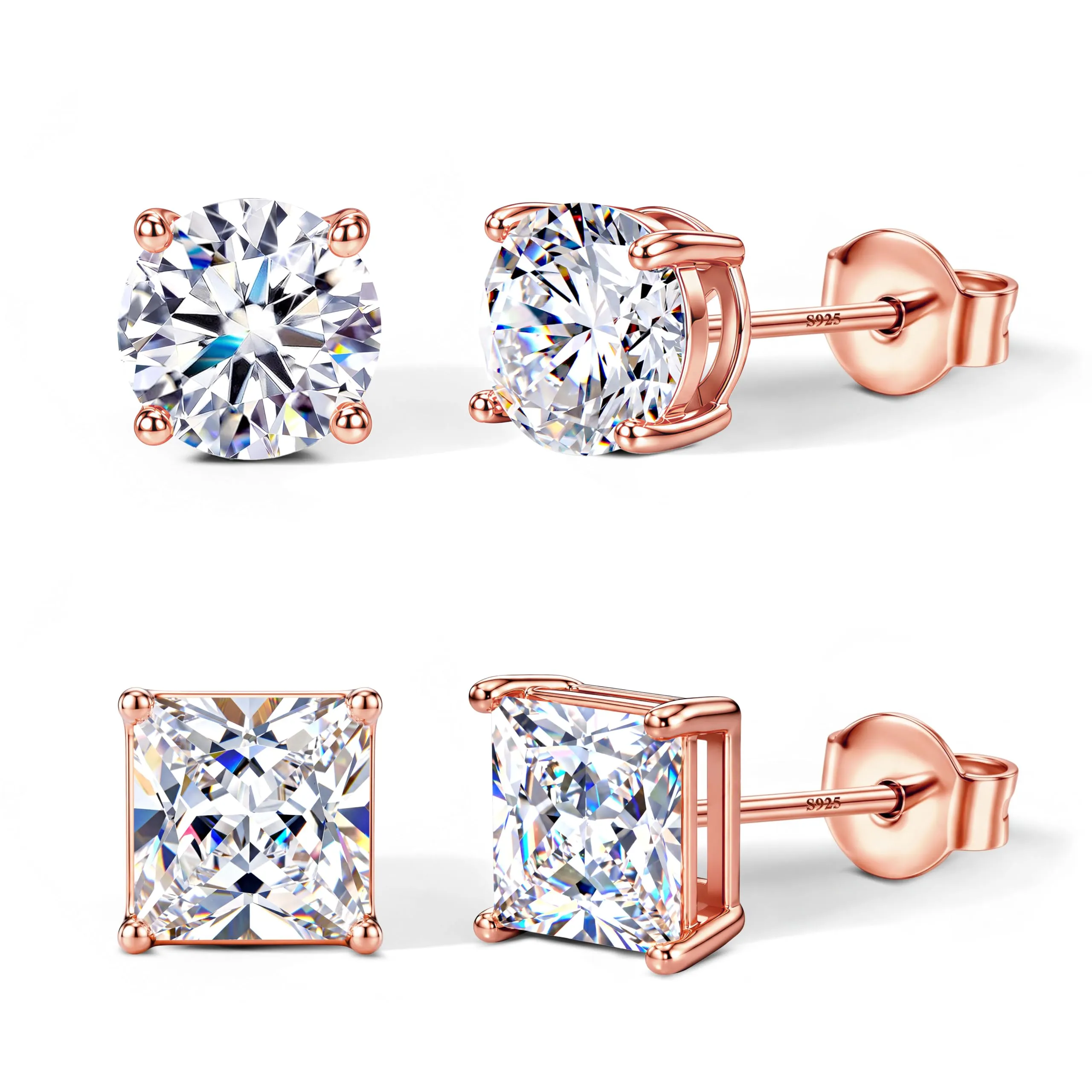 DOCHAIS Set Orecchini Argento 925 Donna Uomo Anallergici Zirconia Cubica - immagine 1
