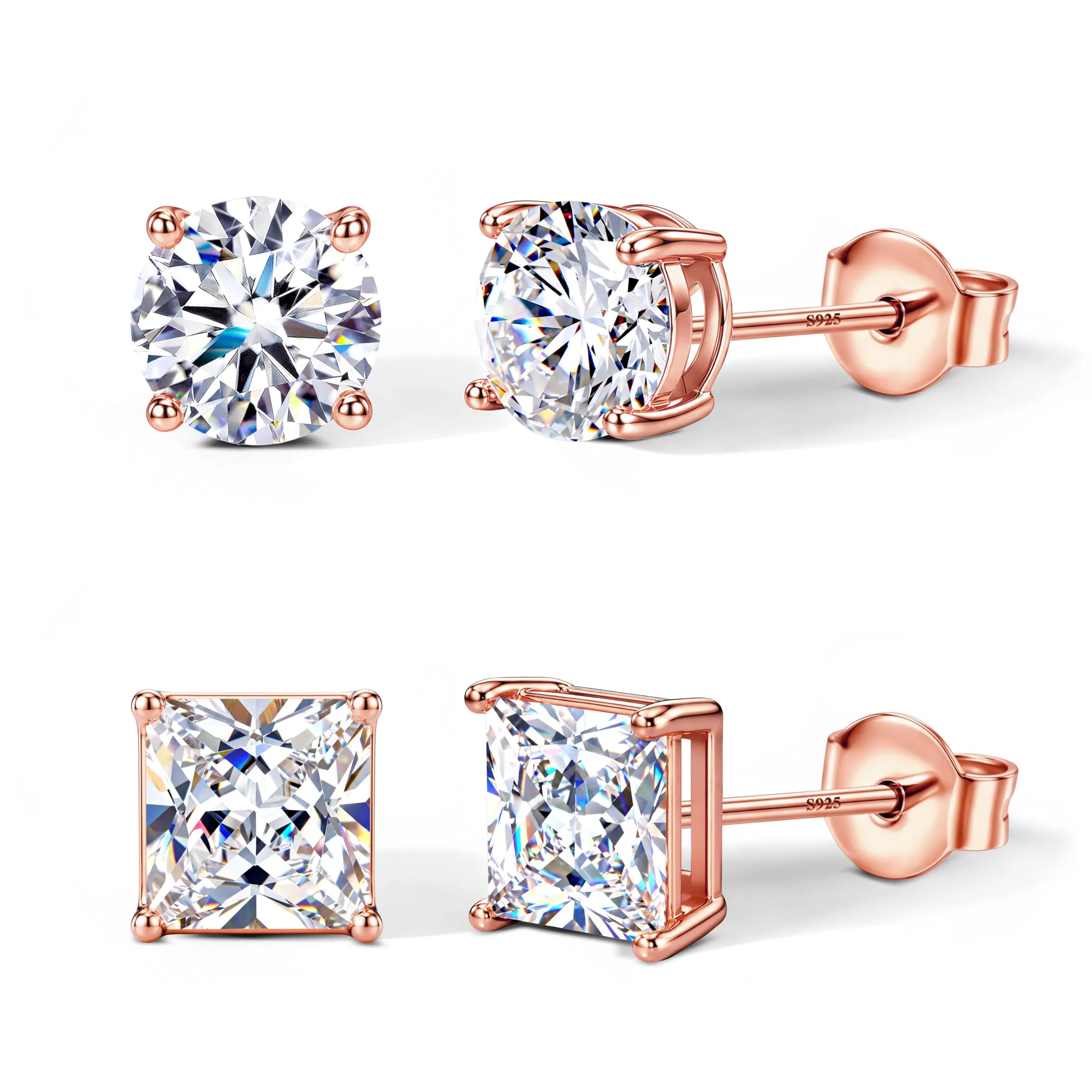 DOCHAIS Set Orecchini Argento 925 Donna Uomo Anallergici Zirconia Cubica - immagine 1