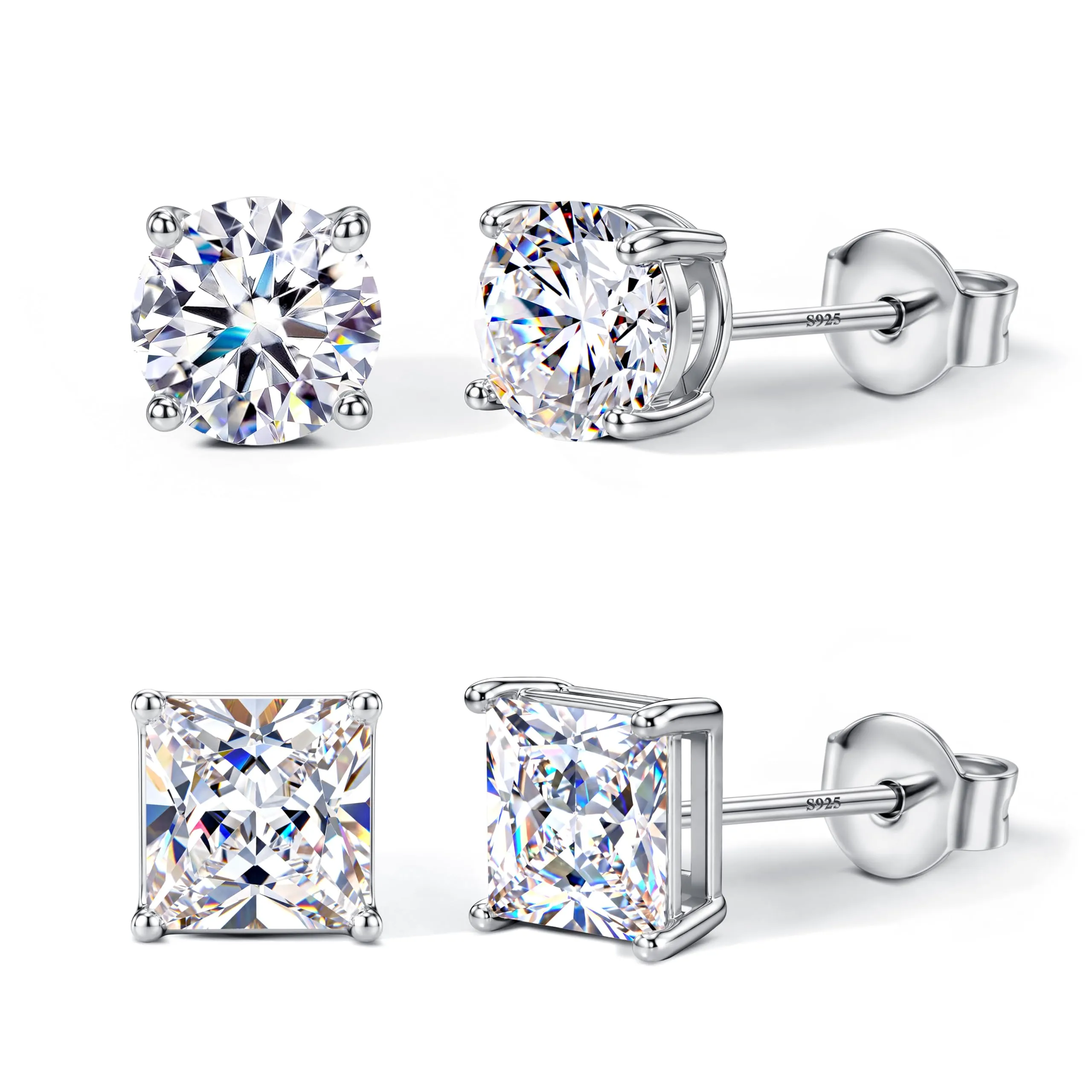 DOCHAIS Set Orecchini Argento 925 Donna Uomo Anallergici Zirconia Cubica - immagine 1