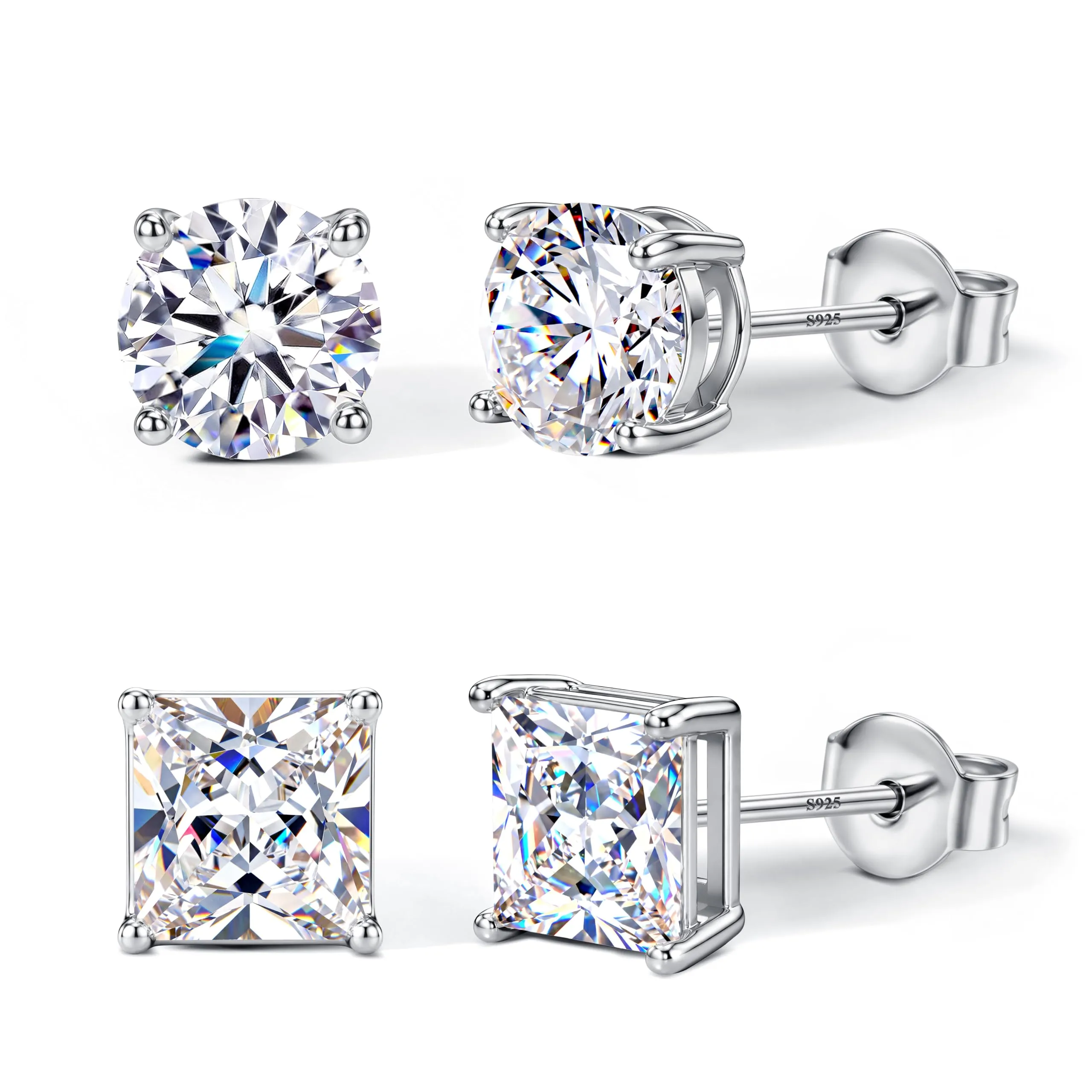 DOCHAIS Set Orecchini Argento 925 Donna Uomo Anallergici Zirconia Cubica - immagine 1