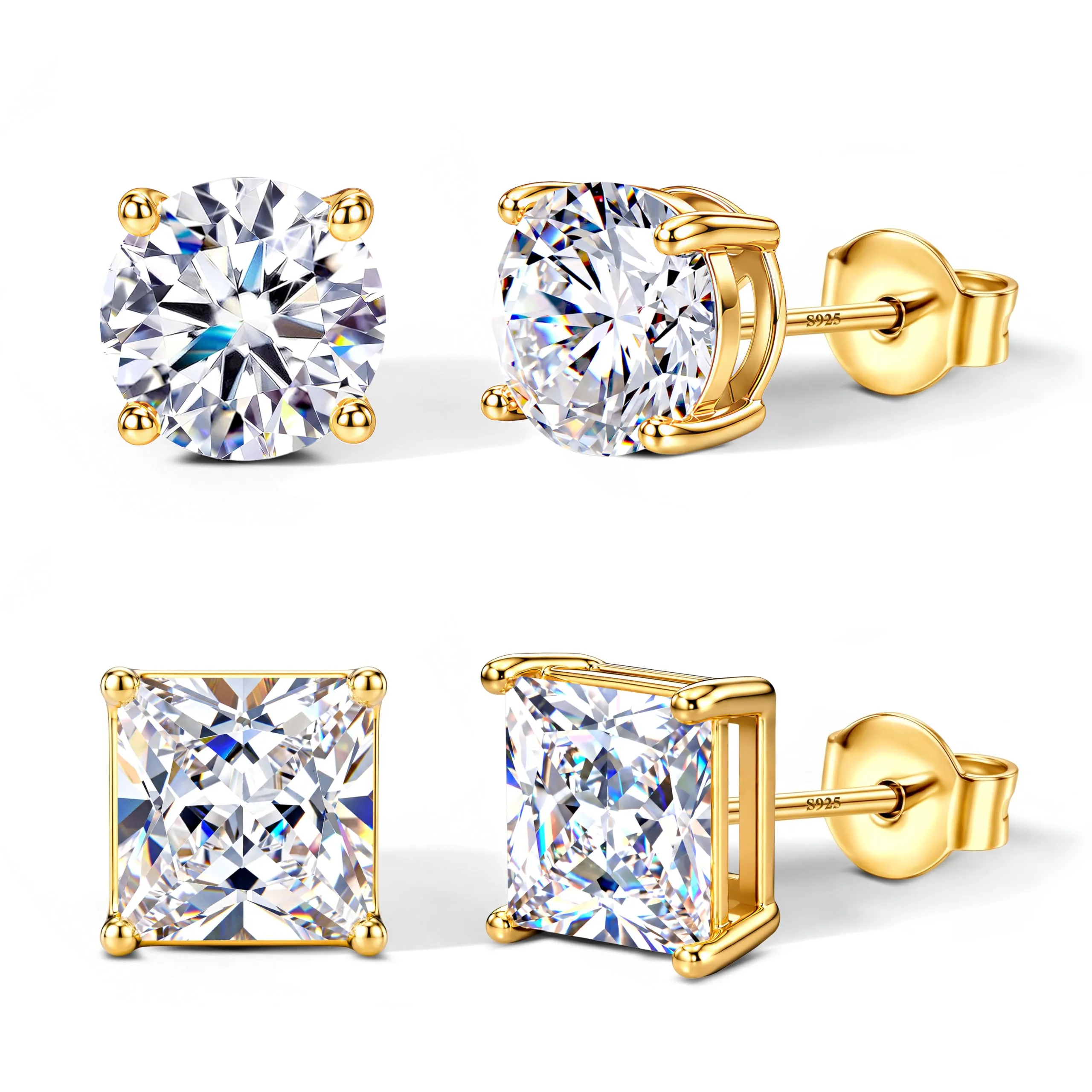 DOCHAIS Set Orecchini Argento 925 Donna Uomo Anallergici Zirconia Cubica - immagine 1