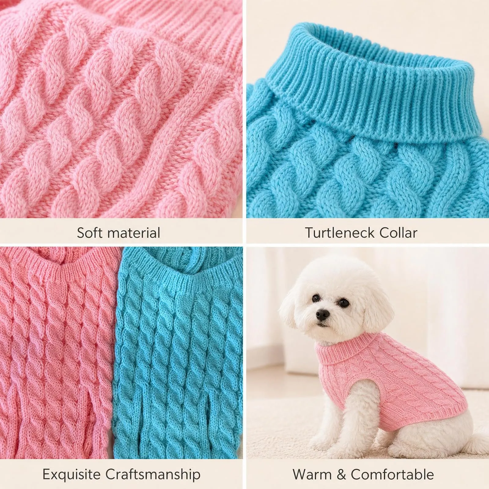 2 Pezzi Maglioncino per Cani Calore Invernale Maglione Cane Elasticità - immagine 3