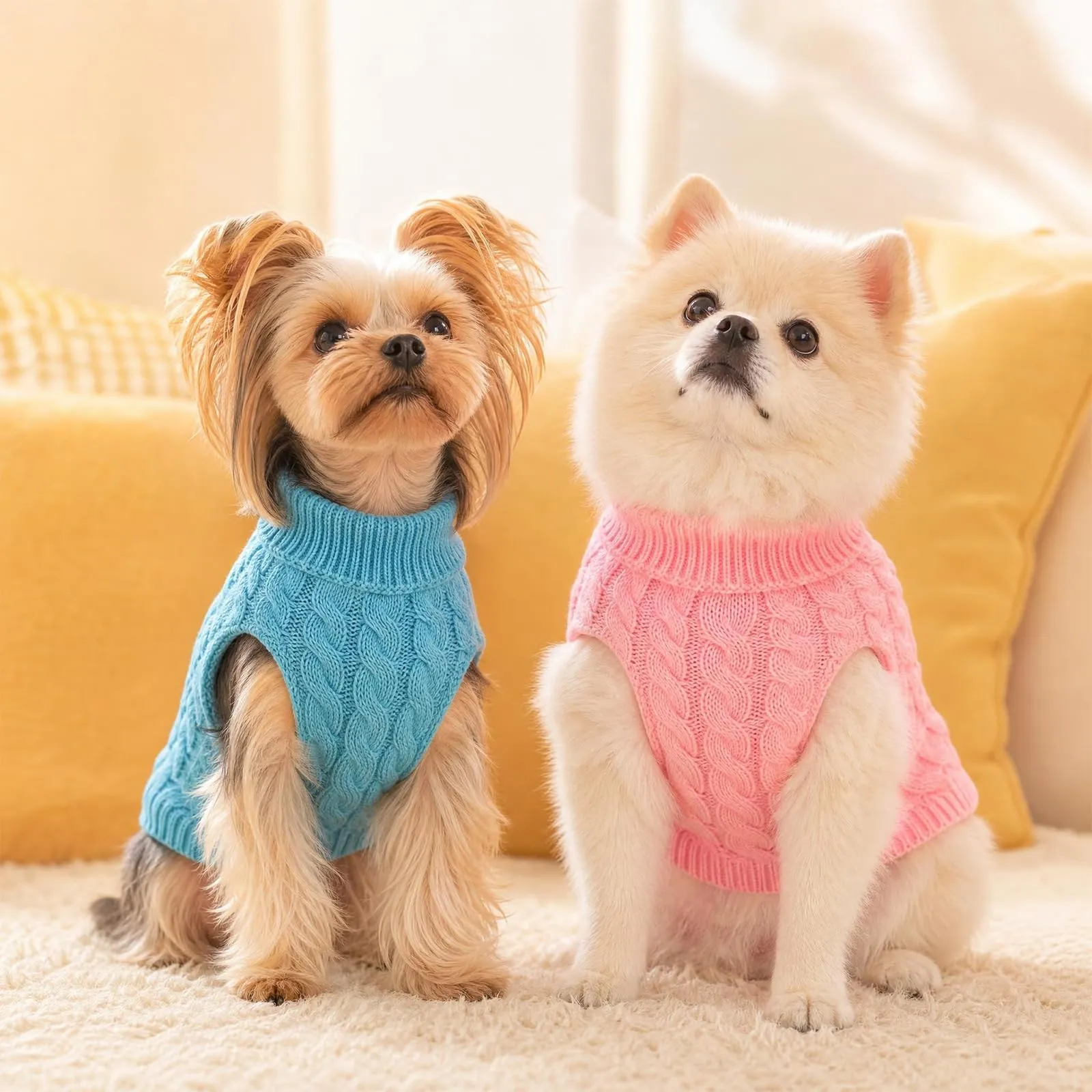 2 Pezzi Maglioncino per Cani Calore Invernale Maglione Cane Elasticità - immagine 6