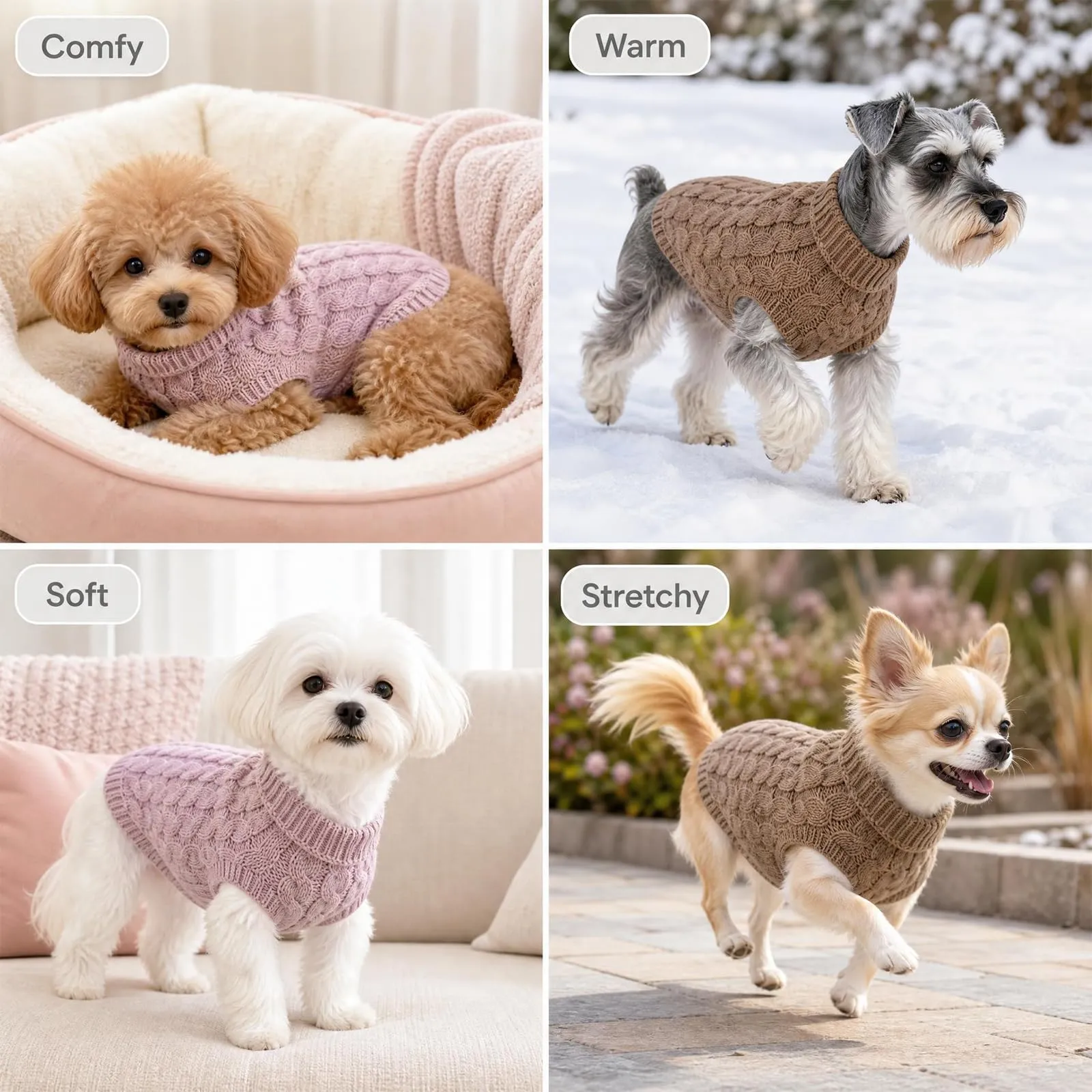 2 Pièces Pull pour Chien Chaleur Hivernale Pull Chien Moyen Élasticité - immagine 7