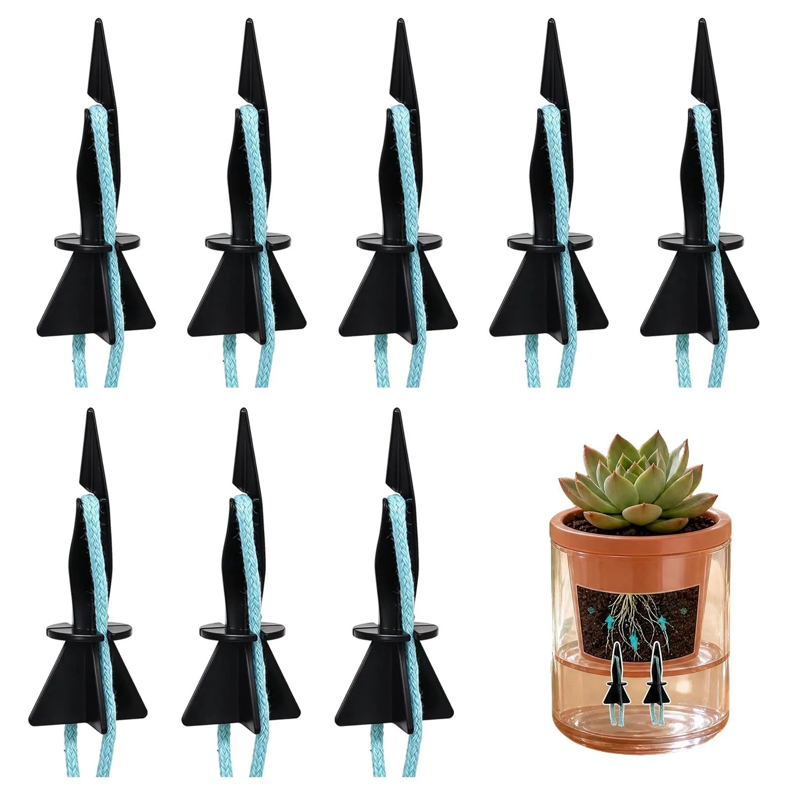 KINHARD 8 Pezzi Irrigazione a Goccia per Vasi, 9 × 4 cm, Facile da Usare - immagine 1