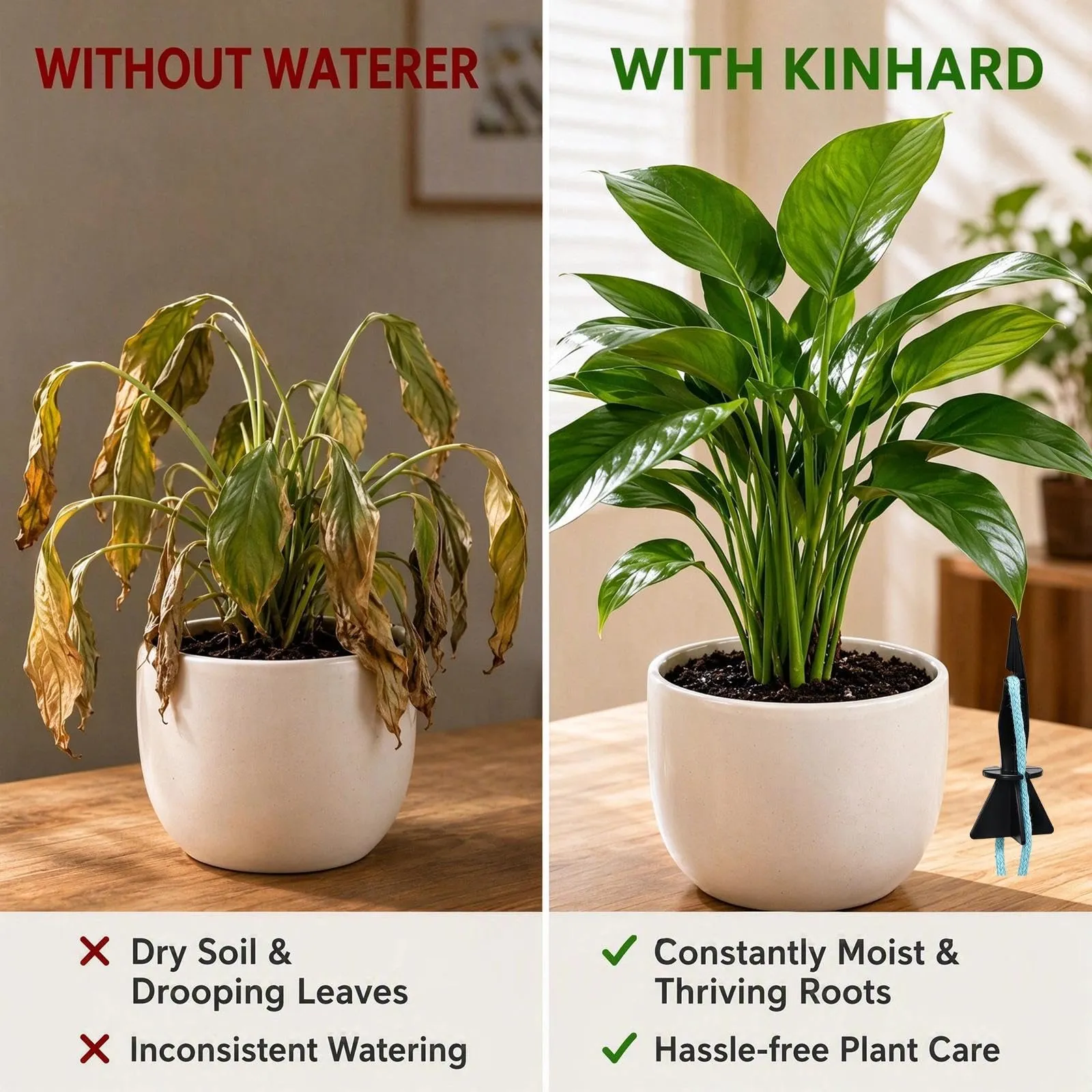 KINHARD 8 Pezzi Irrigazione a Goccia per Vasi, 9 × 4 cm, Facile da Usare - immagine 6