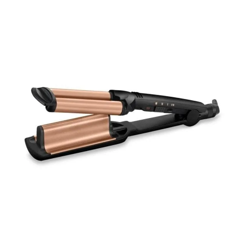 Arricciacapelli Triplo BaByliss Deep Waves W2447E Tormalina Ceramica 160-200°C 3 Impostazioni 2,5 m Cavo Nero Arancione - immagine 1