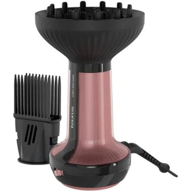 Phon Ionico con Diffusore Taurus Curly 800 Ionic 800W 3 Temperature 3 Velocità Rosa/Nero - immagine 1