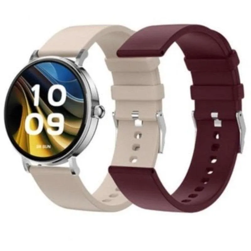 SPC Smartee Duo Velvet Bluetooth 41mm AMOLED Argento Cinturini Bianco e Borgogna IP68 SpO2 - immagine 1