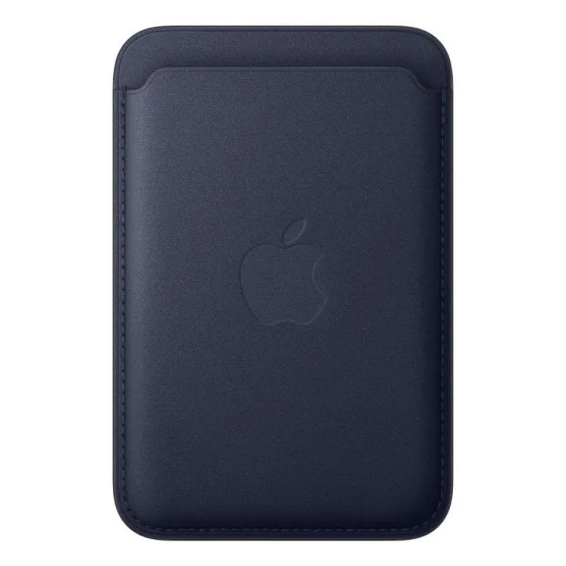 Portacarte intrecciato fine con MagSafe per iPhone, colore Marina, Microtwill - immagine 1
