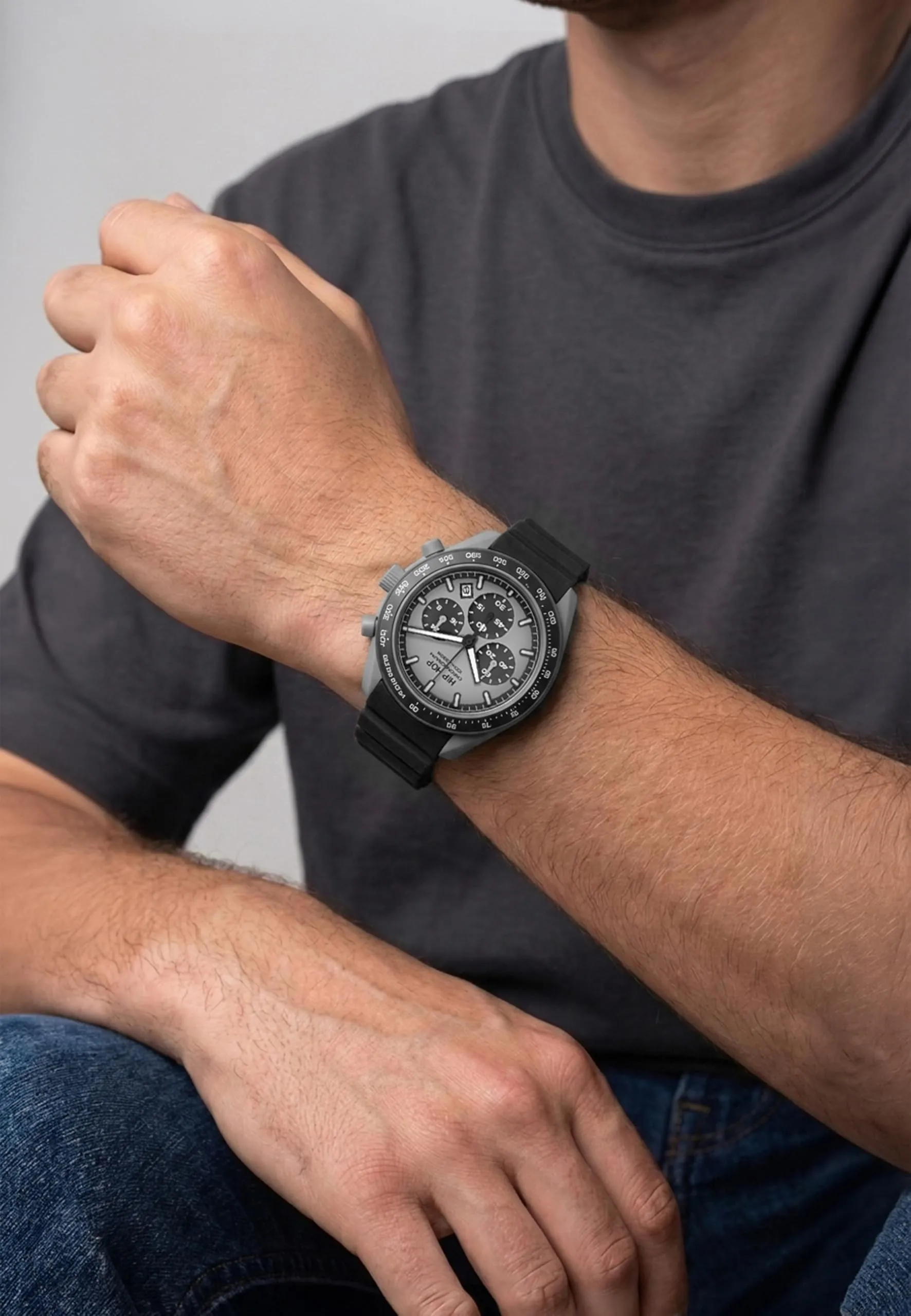 HIP HOP Orologio Uomo, Bracciale in Silicone, Cassa 42 cm - immagine 5