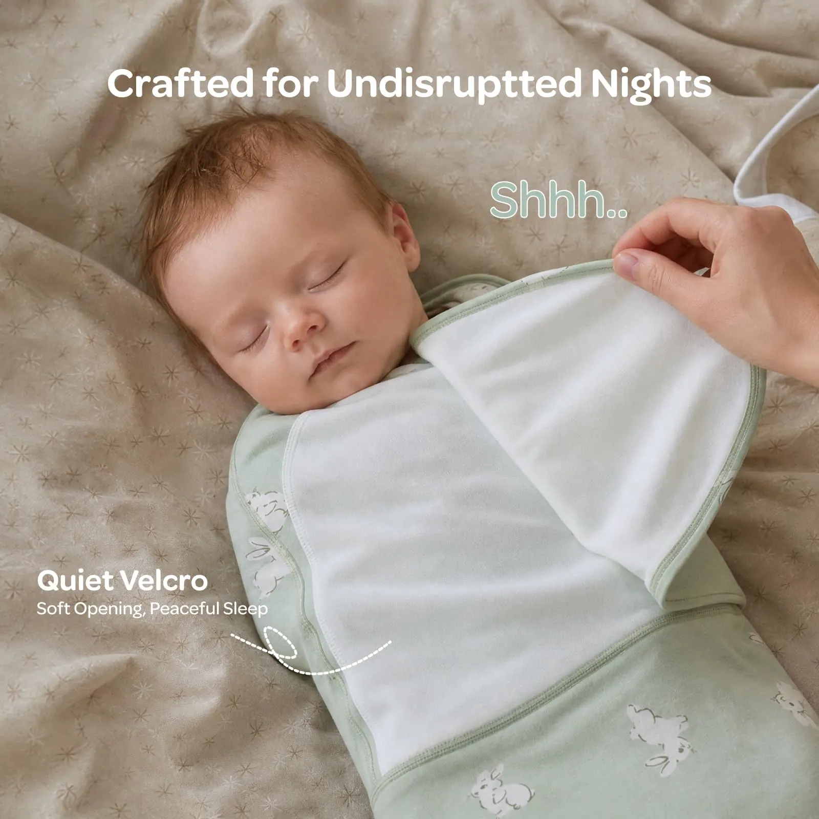 momcozy Swaddle Neonato 0-3 Mesi Sacco Nanna Bambù 2 Pezzi Verde Salvia - immagine 7
