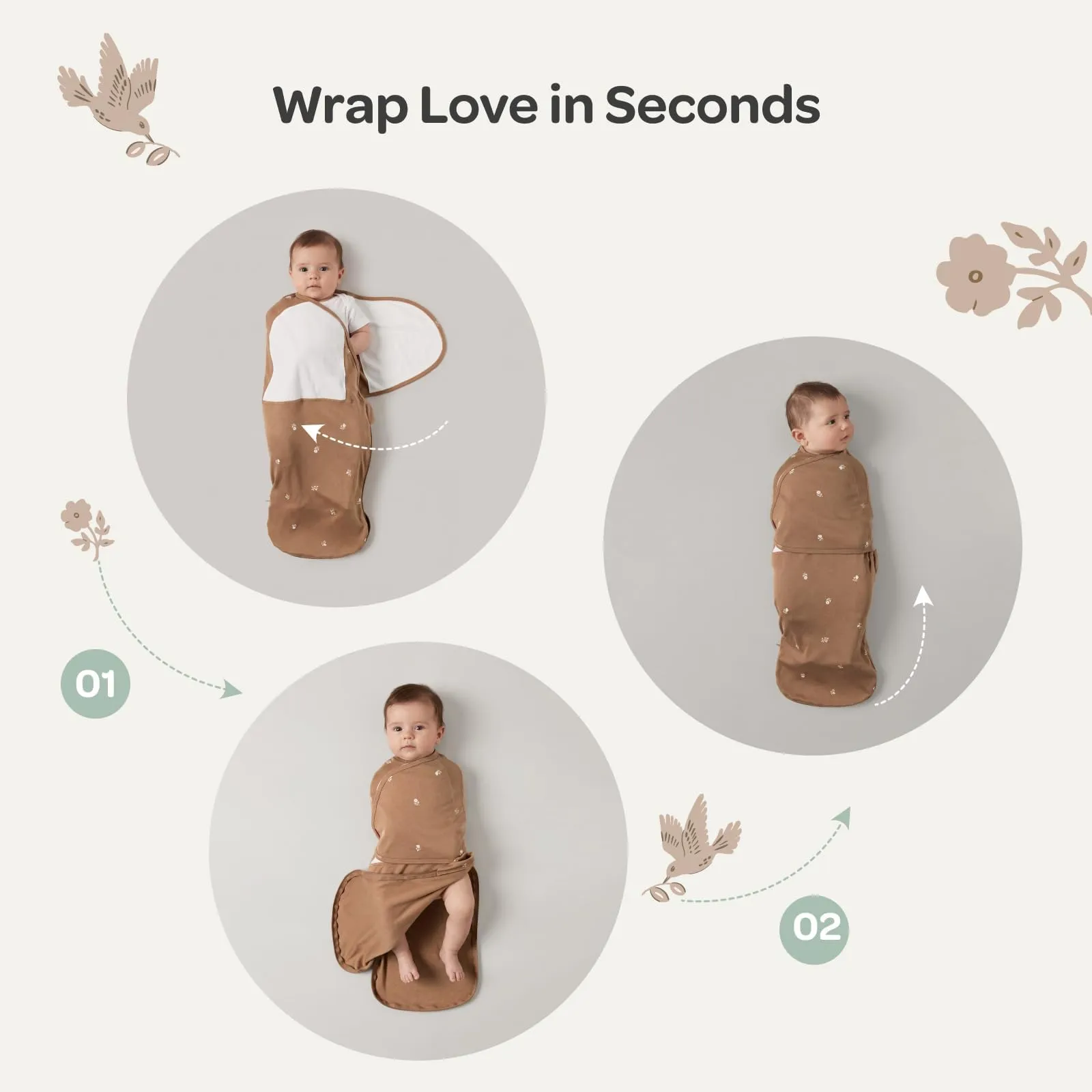 momcozy Swaddle Neonato 0-3 Mesi Sacco Nanna Bambù 2 Pezzi - immagine 9