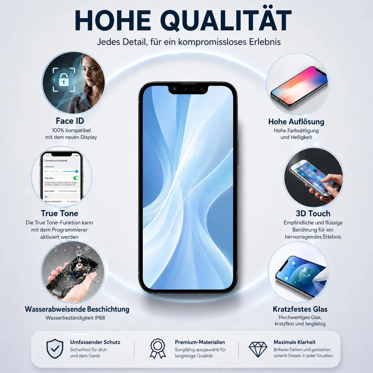 Hoonyer Set di Ricambio per iPhone 13 Display, LCD Schermo 3D Touch con Cornice e digitalizzatore, con Strumento di Riparazione, - immagine 3