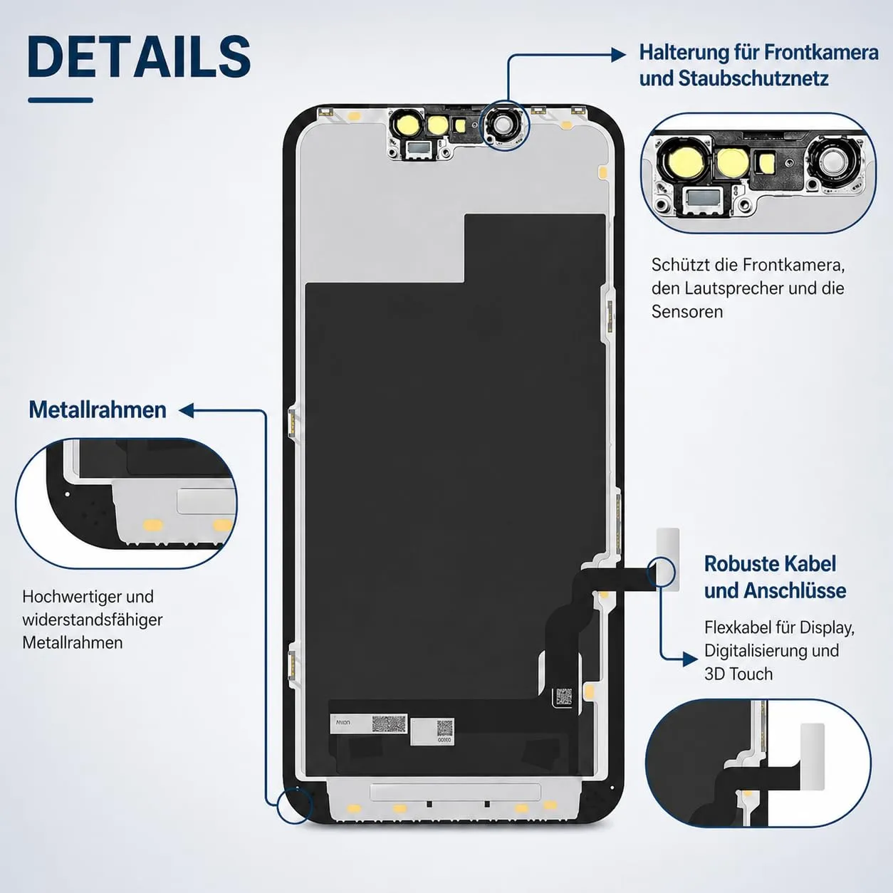 Hoonyer Set di Ricambio per iPhone 13 Display, LCD Schermo 3D Touch con Cornice e digitalizzatore, con Strumento di Riparazione, - immagine 6
