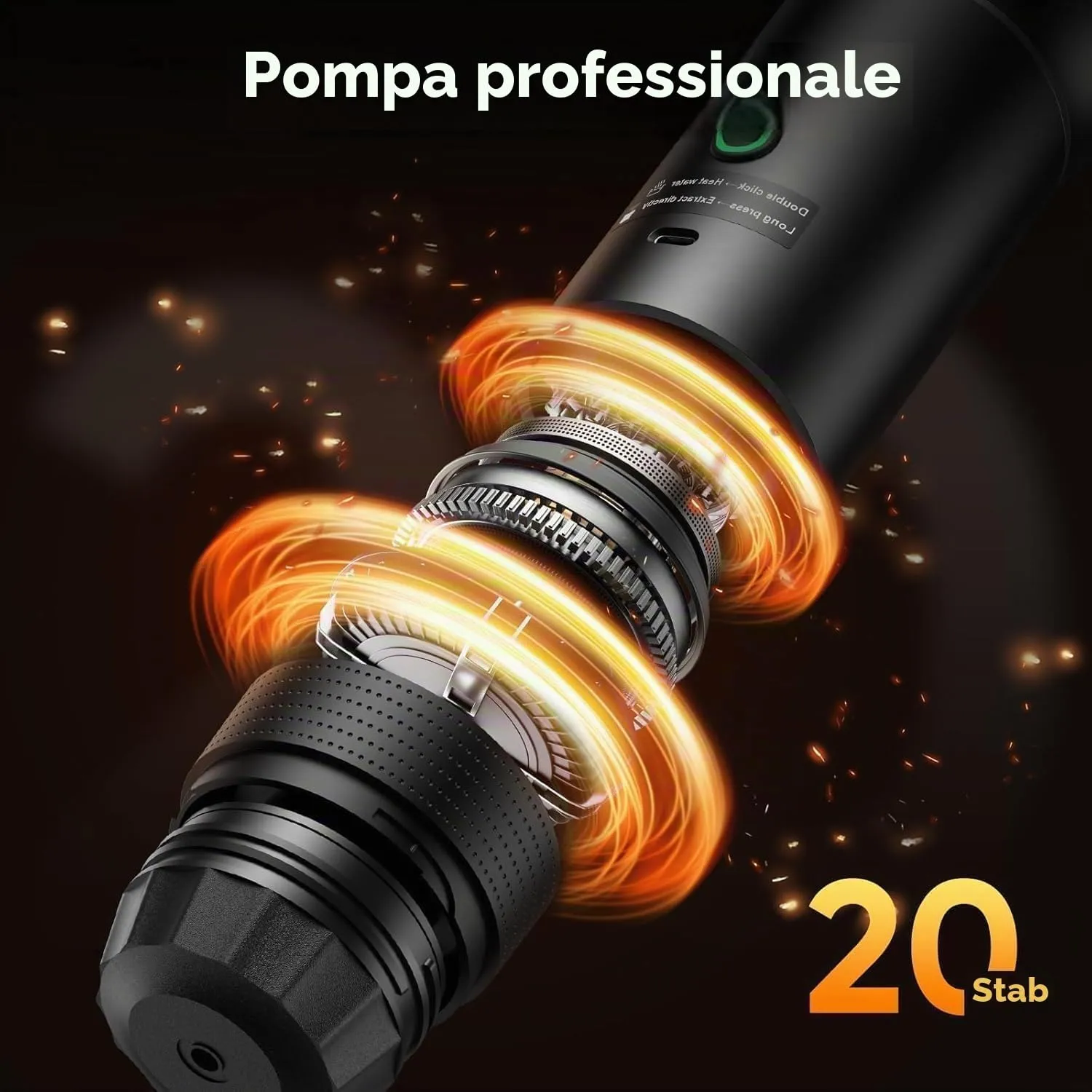 Macchina da Caffè Espresso Elettrica Portatile, Macchina Caffe Portatile 3 In 1 Macchina Caffe, 5 Minuti Auto-Riscaldamento, con USB-C, Compatibile con Piccole Capsule, Grandi Capsule, Caffe Macinato - immagine 6
