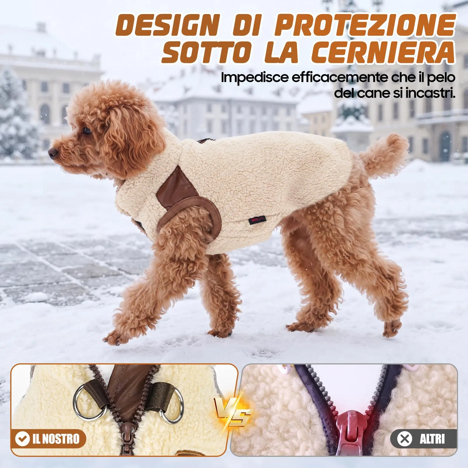 DoggieKit Cappotto Cane Invernale Cappotto per Cani con Fodera in Pile - immagine 4