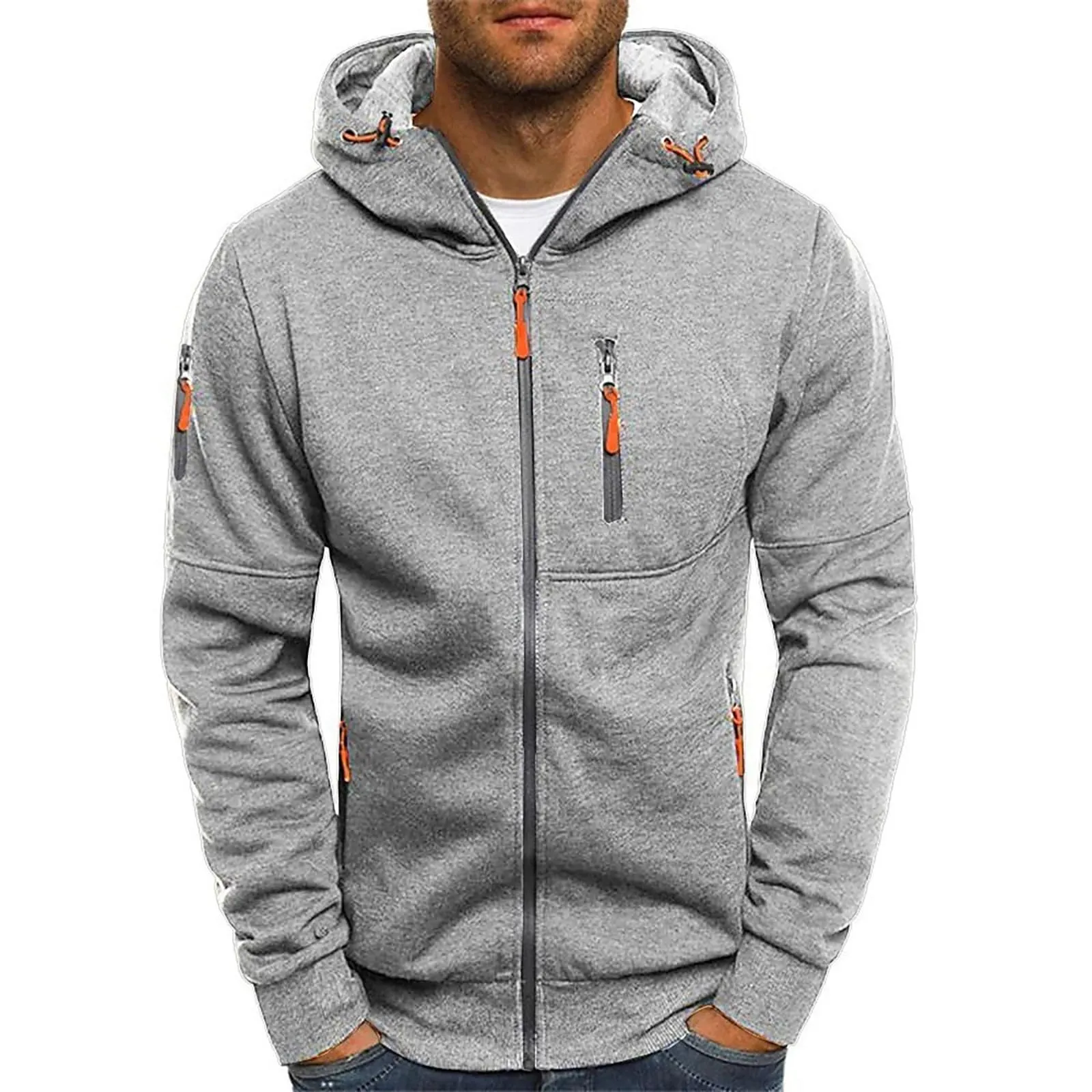 Felpa Uomo Con Cappuccio&Zip Felpe Lavoro Abbigliamento Invernale/Autunno - immagine 1