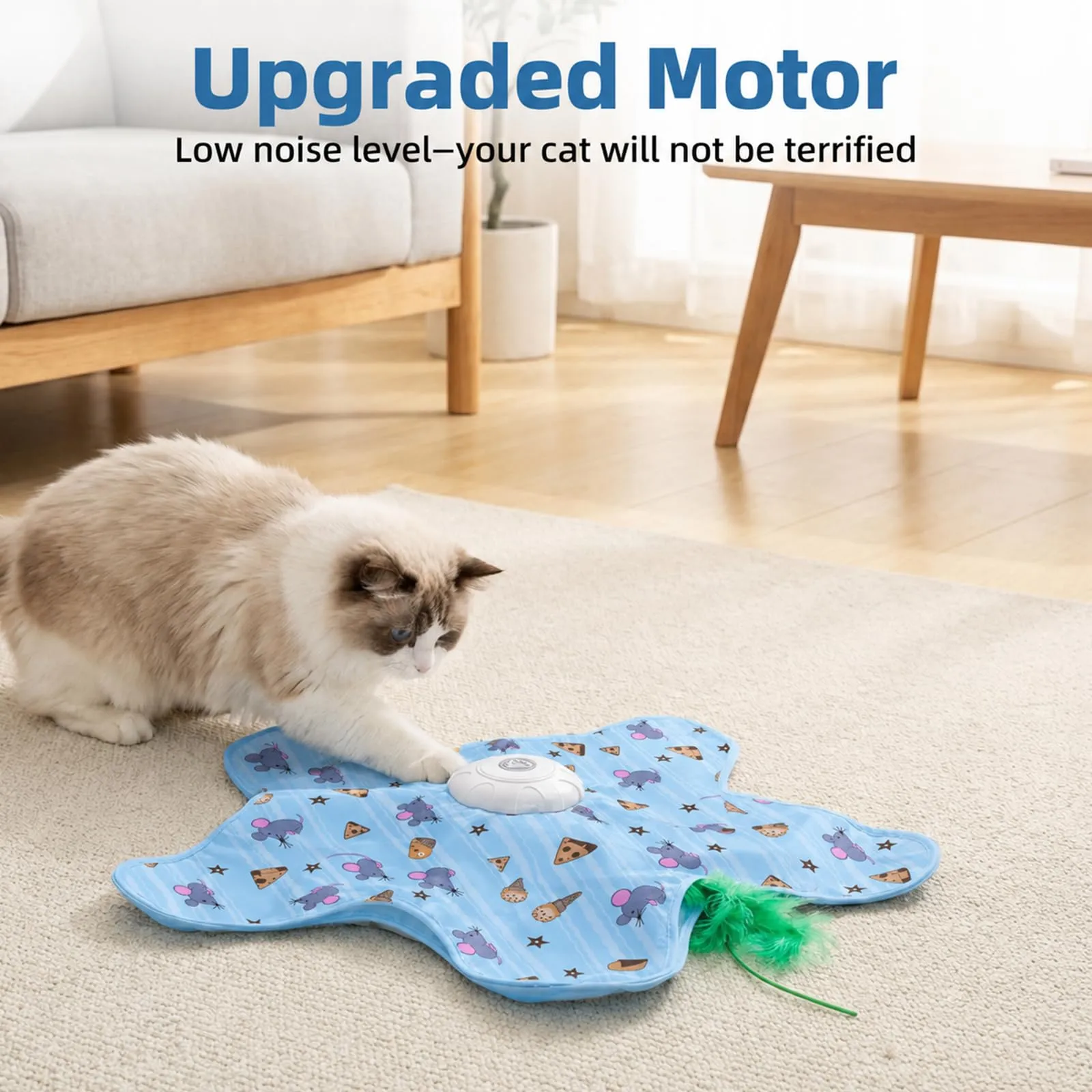 Giochi Interattivi per Gatti, Gioco Gatto Ricaricabile via Usb con Canto Degli Uccellini, Giochi per Gatti Elettrico con 3 Modalità, Gioco Interattivo Gatto pe Gattini e Gatti Adult,Modello topo - immagine 5