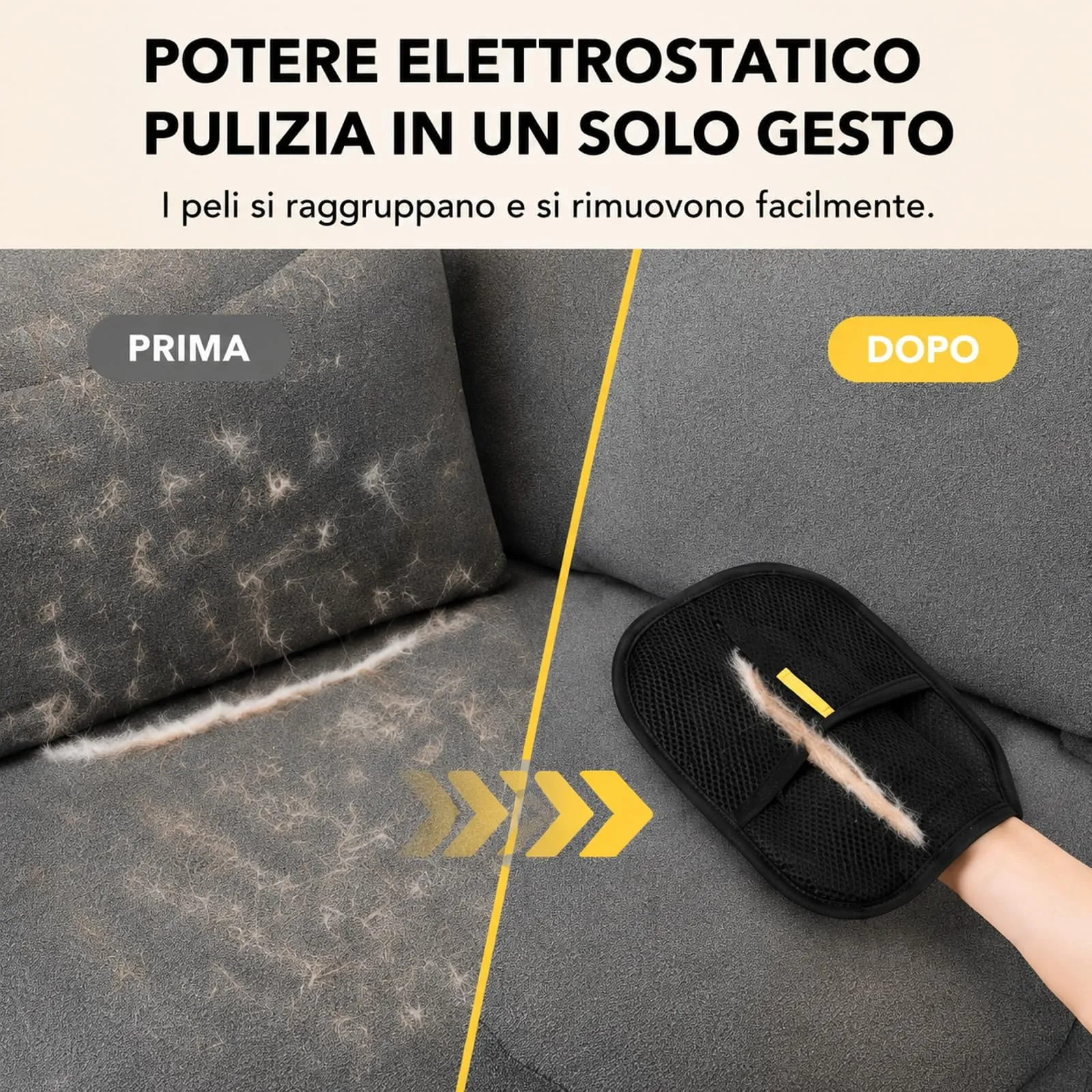 Guanto Peli Gatto,Skimys Guanto Peli Skimys Guanto LEVA Peli Guanto Riutilizzabile Ed Ecologico Rimuove Efficacemente Peli Di Cani E Gatti E PUò Essere Utilizzato Anche per Pulizia Di Vestiti E Divani - immagine 3