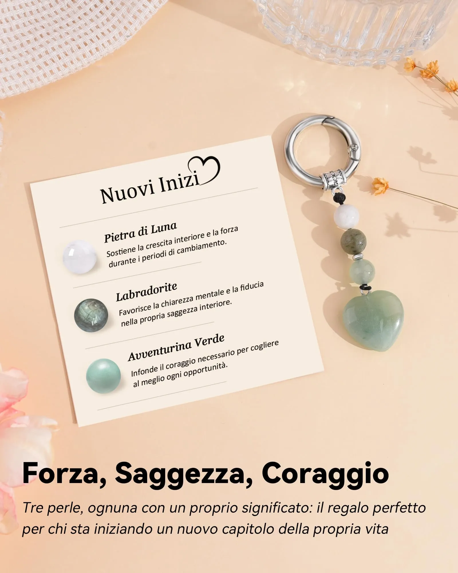 MANVEN Regalo Donna Ragazza Portachiavi Donna Compleanno Nuovi Inizi Natale - immagine 2