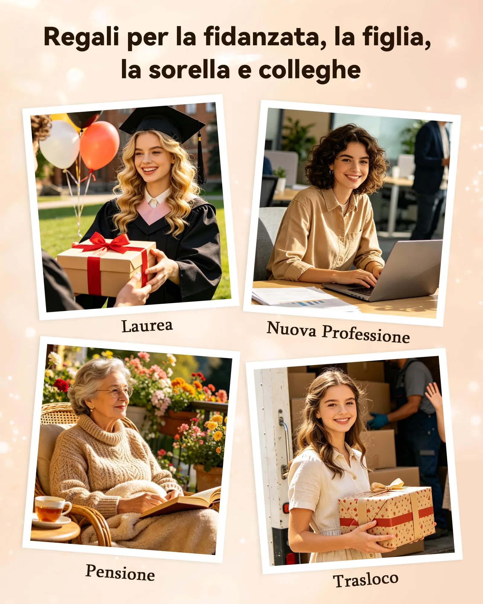 MANVEN Regalo Donna Ragazza Portachiavi Donna Compleanno Nuovi Inizi Natale - immagine 3