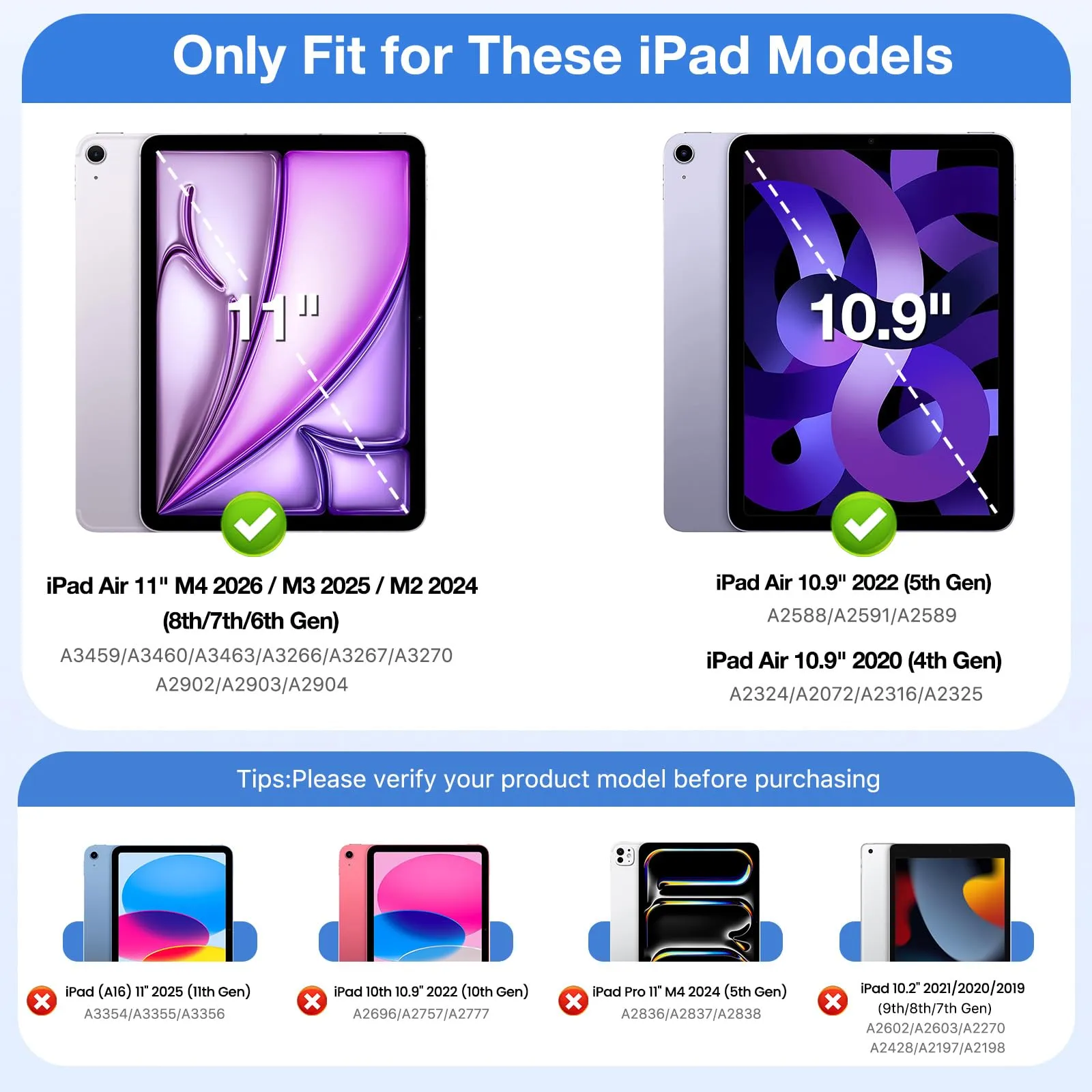 MoKo Custodia Sottile per iPad Air da 11", iPad Air 5a/4a Gen, Blu Marino - immagine 2