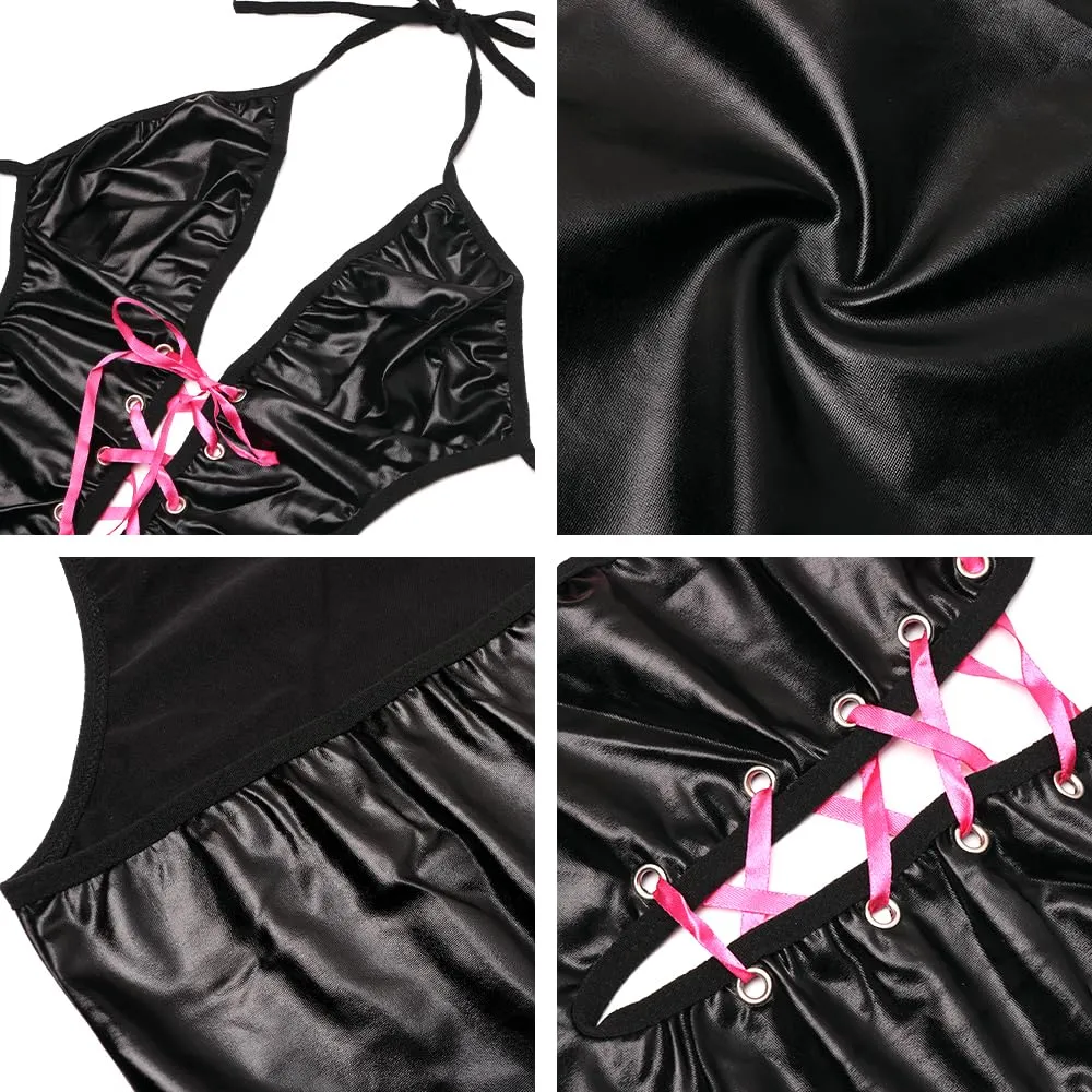 HOTSO Vestito stretto lucido sexy delle donne del vestito aderente del - immagine 3