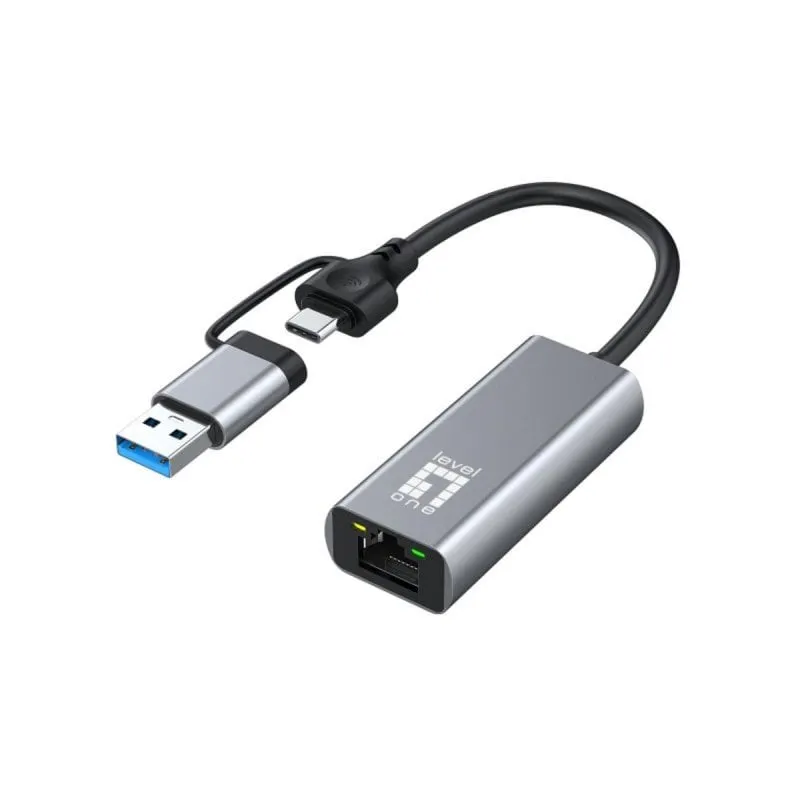 Scheda di Rete LevelOne USB-0423 USB Type-A/USB Type-C 2.5 Gbps Full Duplex Plug and Play - immagine 1