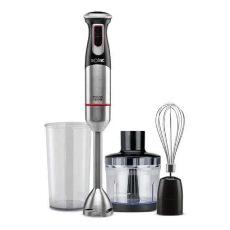 Frullatore a immersione 1200W 0.6L 20 velocità Nero con turbofunzione, tritatutto e accessori - immagine 1