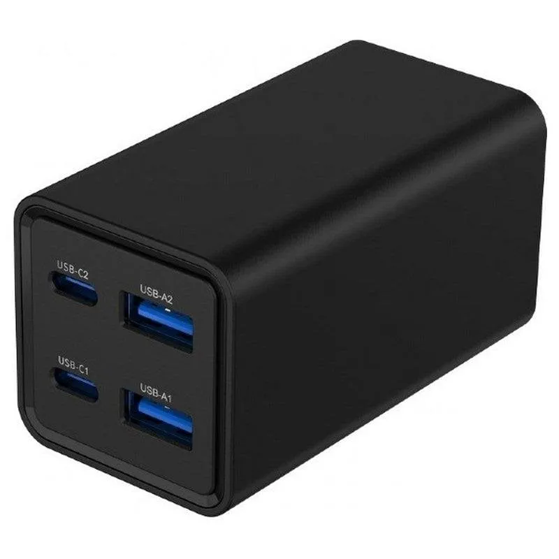 Gembird TA-UC-2A2C-PD65-01-BK Caricatore rapido GaN 4 porte USB-C/USB-A 65 W Nero - immagine 1
