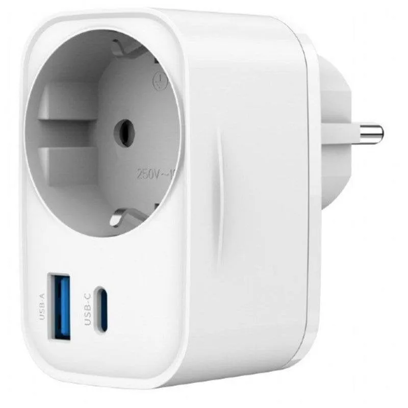 Caricatore universale Gembird TA-ACPDQC20-01-W USB-C PD 20W + USB-A QC 3.0 18W bianco - immagine 1