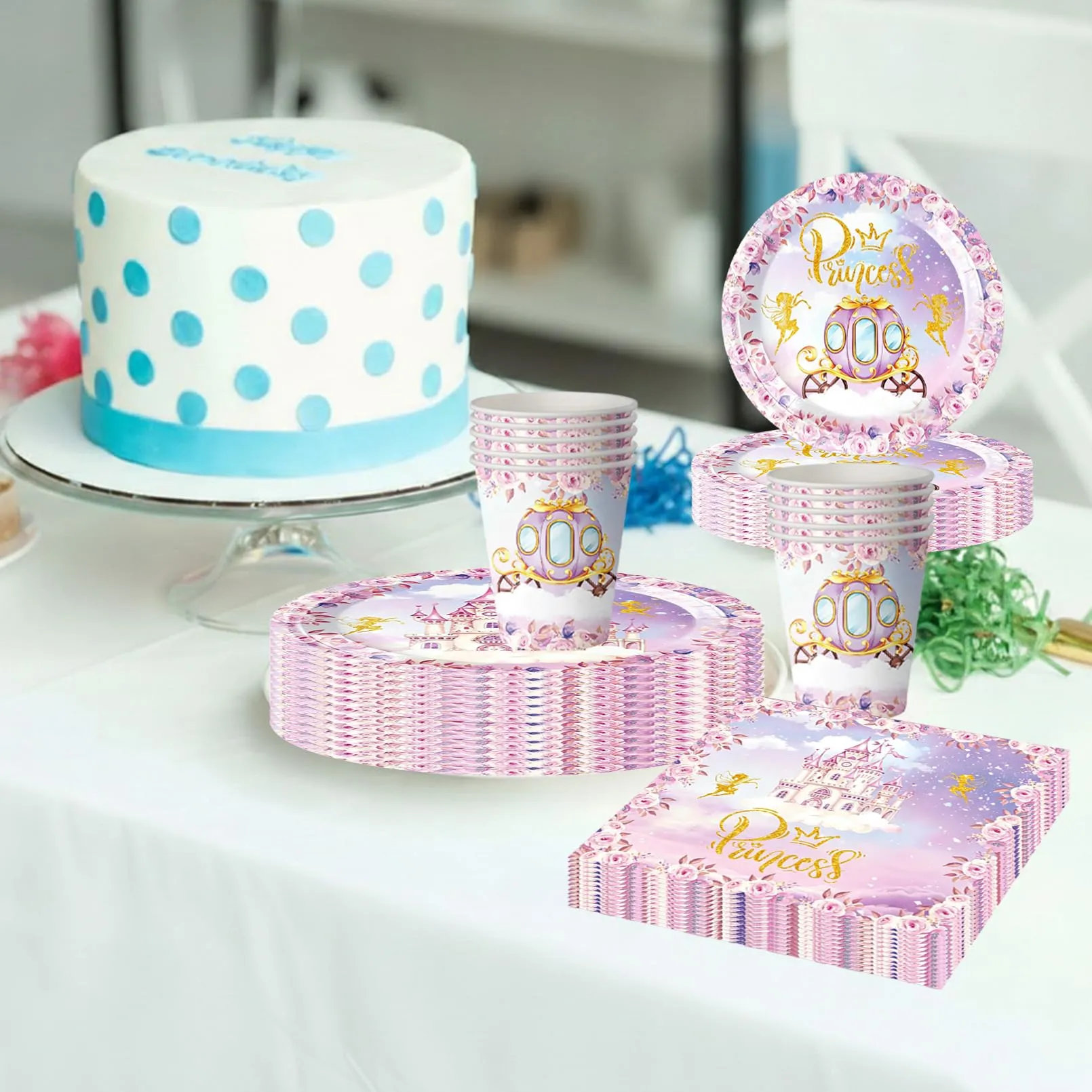 81 Pezzi Castello della principessa Stoviglie per Feste di Compleanno - immagine 4
