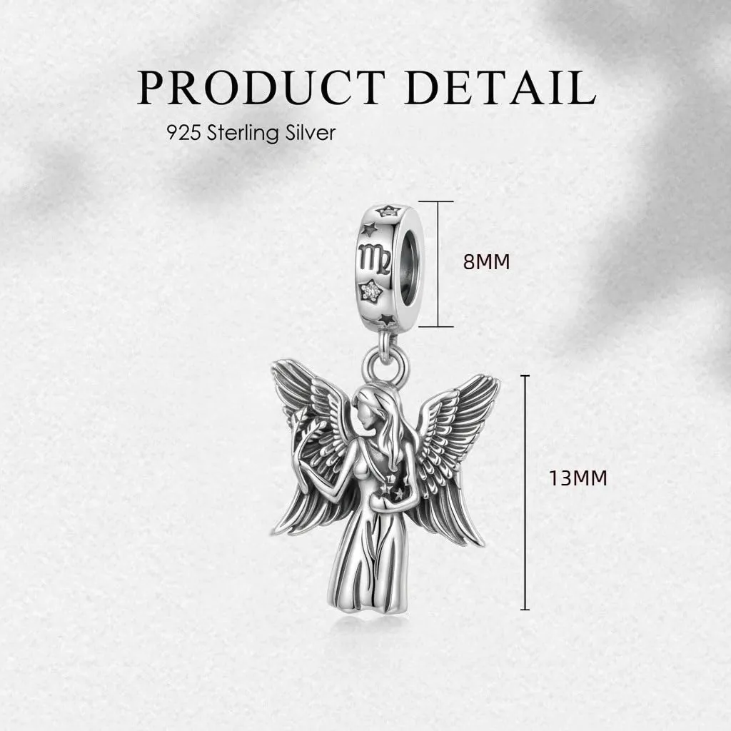 ROMANTICWORK Argento Sterling 925 koala/maialino/gatto/colibrari/bovino/manzo/leone/volpe/scimmia/teschio/tigre/panda rosso per braccialetti animali gioielli da donna, 13*8mm, Argento sterling, Non - immagine 4