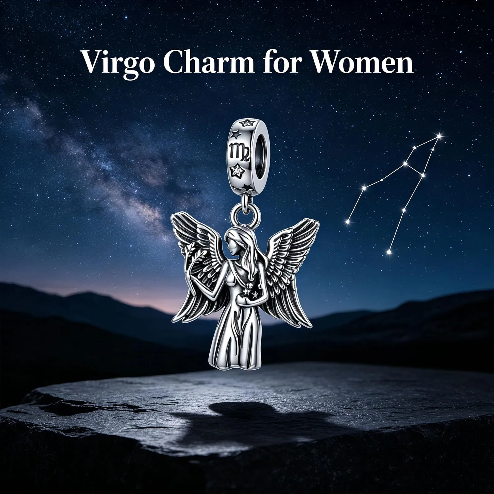 ROMANTICWORK Argento Sterling 925 koala/maialino/gatto/colibrari/bovino/manzo/leone/volpe/scimmia/teschio/tigre/panda rosso per braccialetti animali gioielli da donna, 13*8mm, Argento sterling, Non - immagine 6